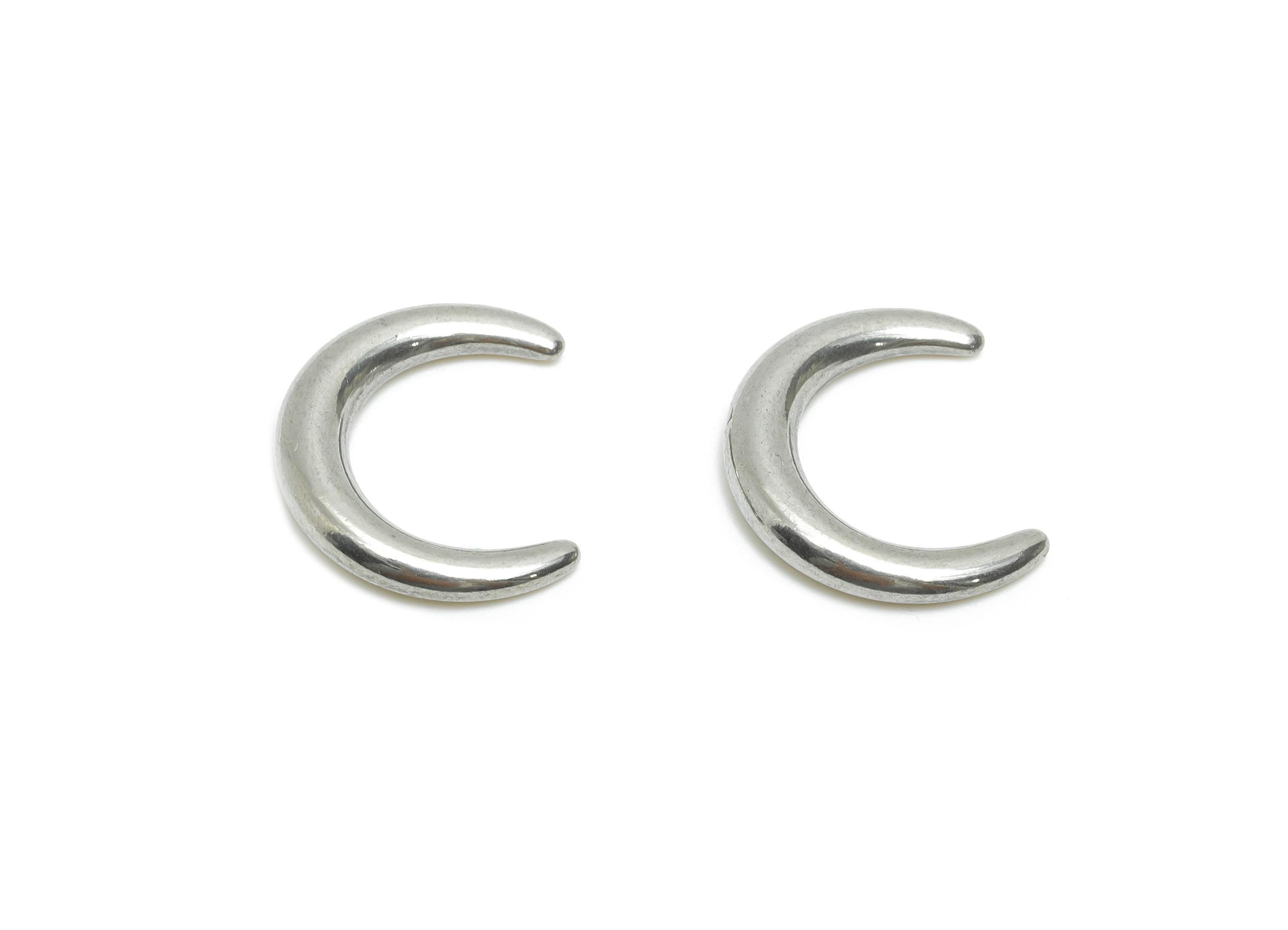 Stainless Steel Crescent Charm - Sleek Steel Crescent Charm - Modern Moon Steel Charm - Dainty Style Steel Jewelry - 14x12x2.8mm - SS2048 - DOMEDBAZAAR