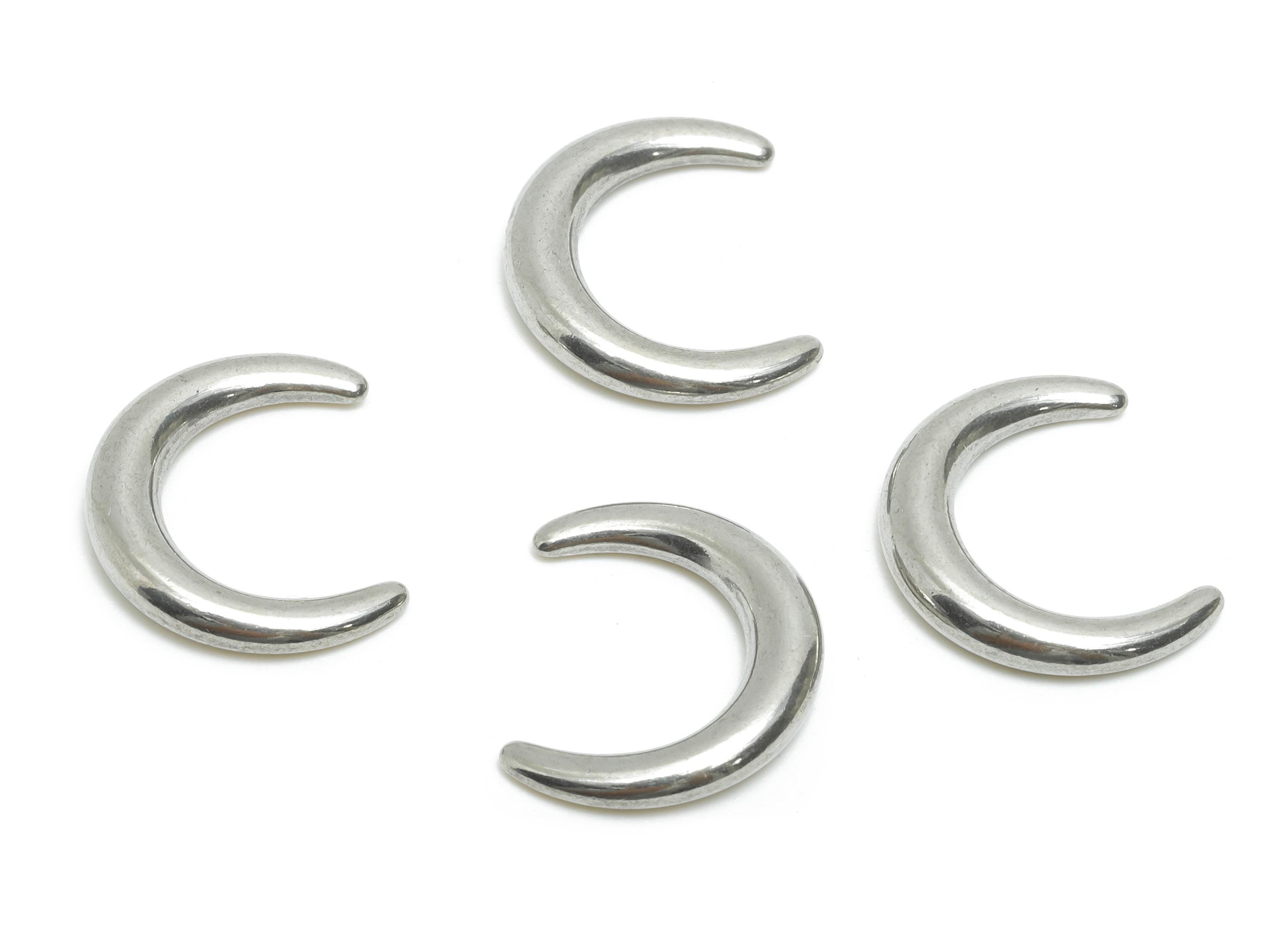 Stainless Steel Crescent Charm - Sleek Steel Crescent Charm - Modern Moon Steel Charm - Dainty Style Steel Jewelry - 14x12x2.8mm - SS2048 - DOMEDBAZAAR