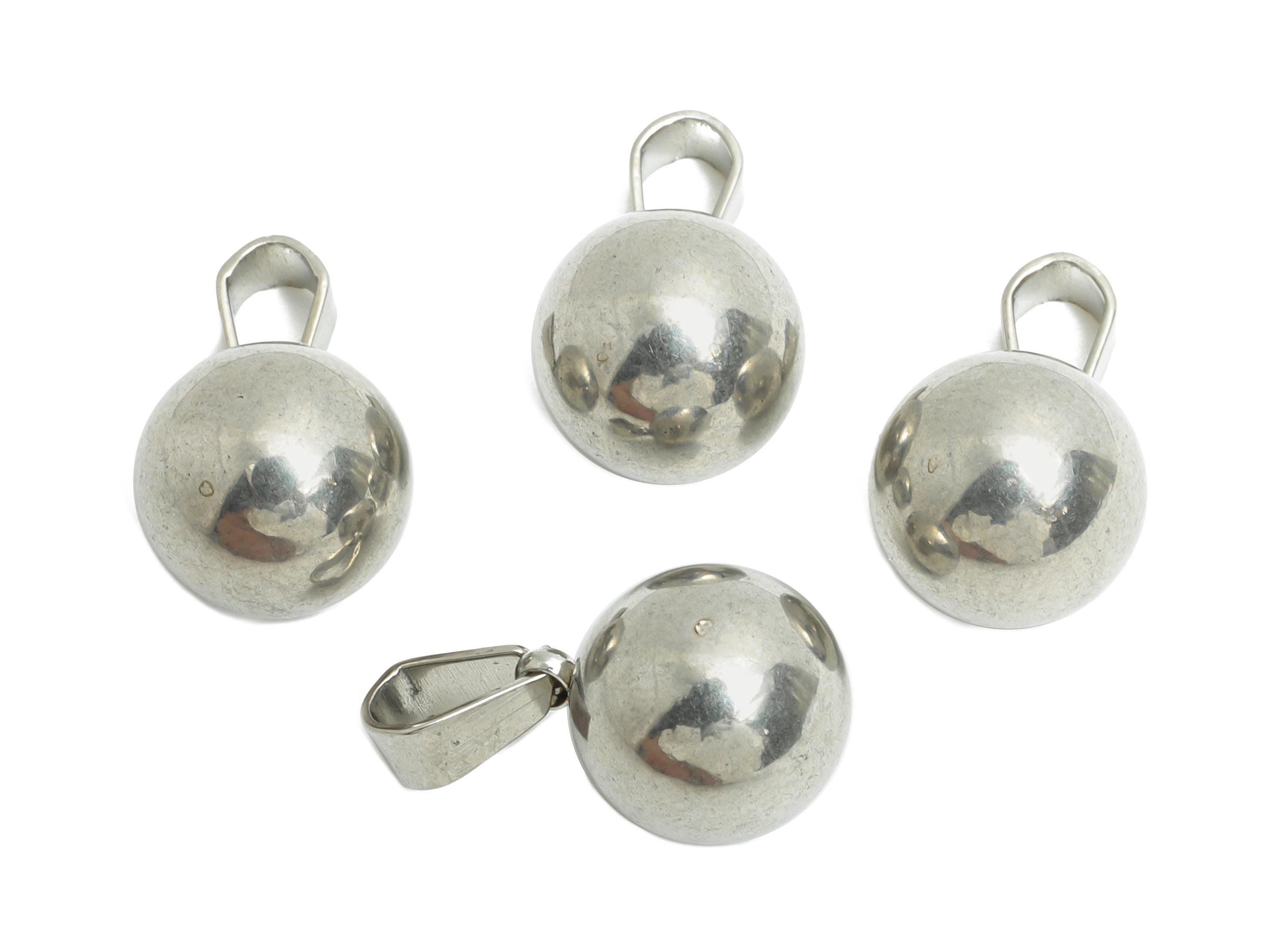 10mm Steel Sphere Pendant - Smooth Silver Round Ball Necklace Pendant - Geometric Sphere Jewelry - Steel Finding - 12.17x10x10mm - SS1683-10 - DOMEDBAZAAR