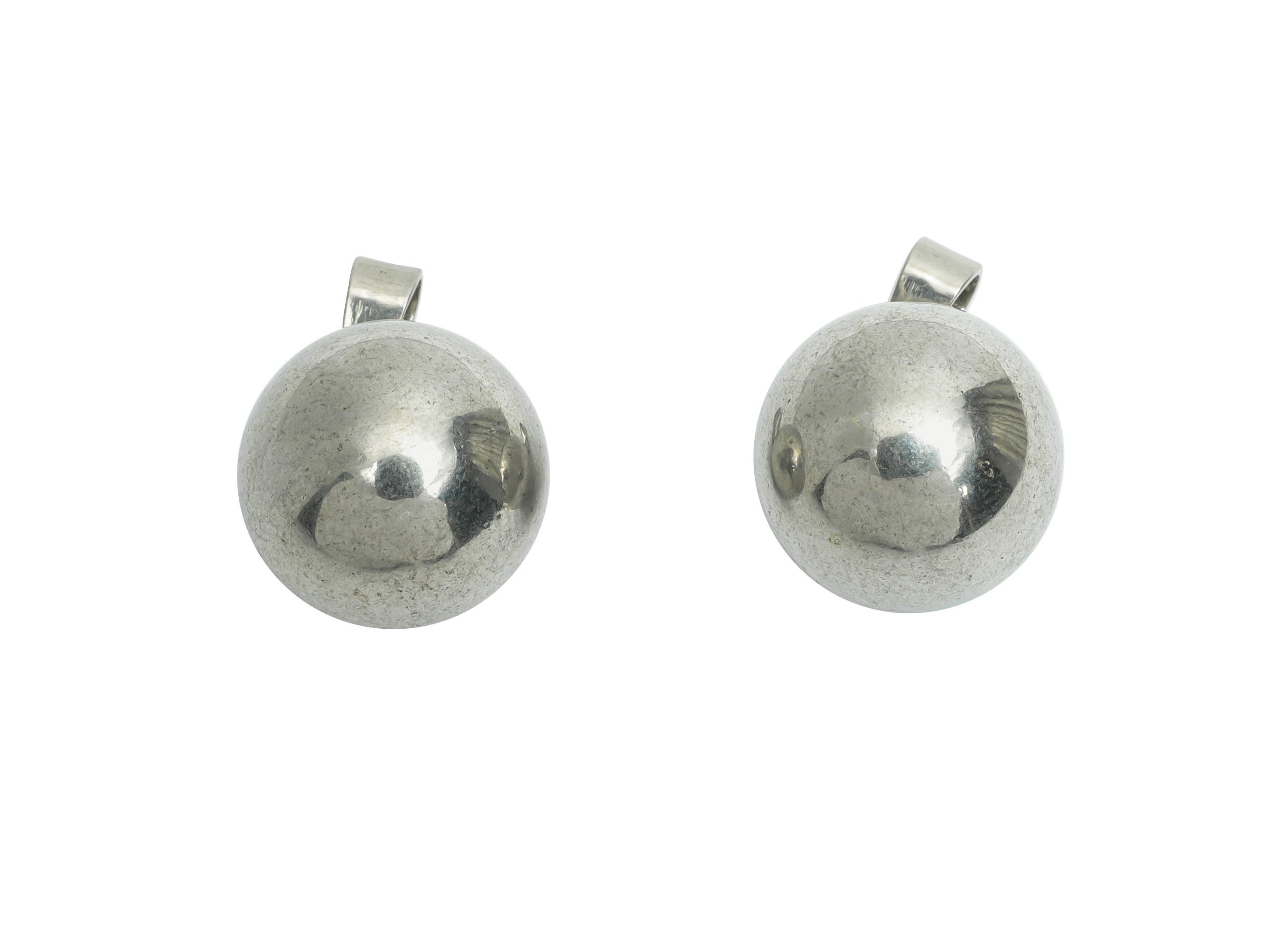 14mm Steel Sphere Pendant - Smooth Silver Round Ball Necklace Pendant - Geometric Sphere Jewelry - Steel Finding - 17.02x14x14mm - SS1683-14 - DOMEDBAZAAR