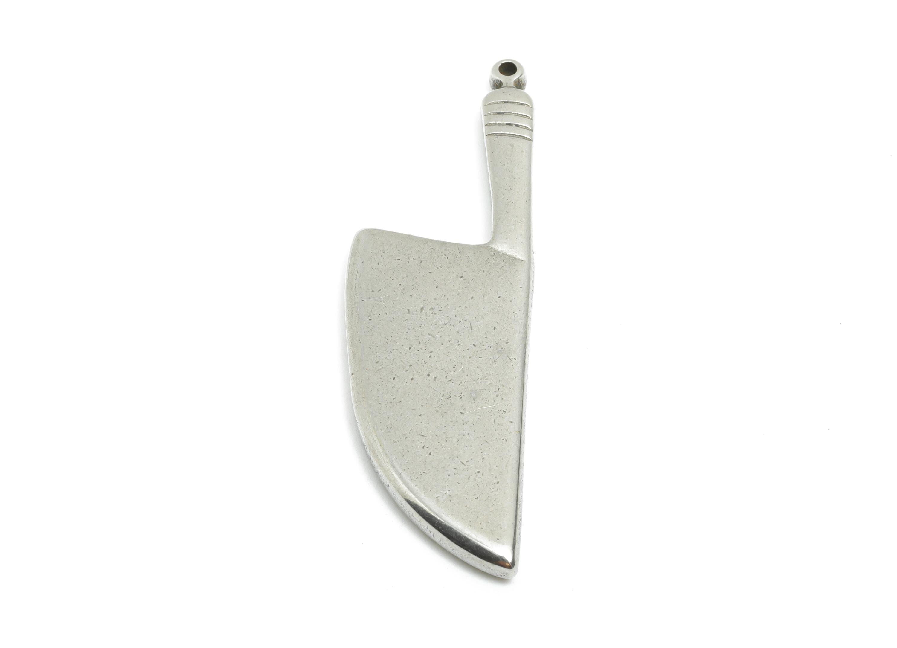 Stainless Steel Knife Charm - Culinary Tools Necklace Pendant - Silver Punk Style Pendant - Steel Jewelry Accessory - 52.6x16.6x4mm - SS1960 - DOMEDBAZAAR