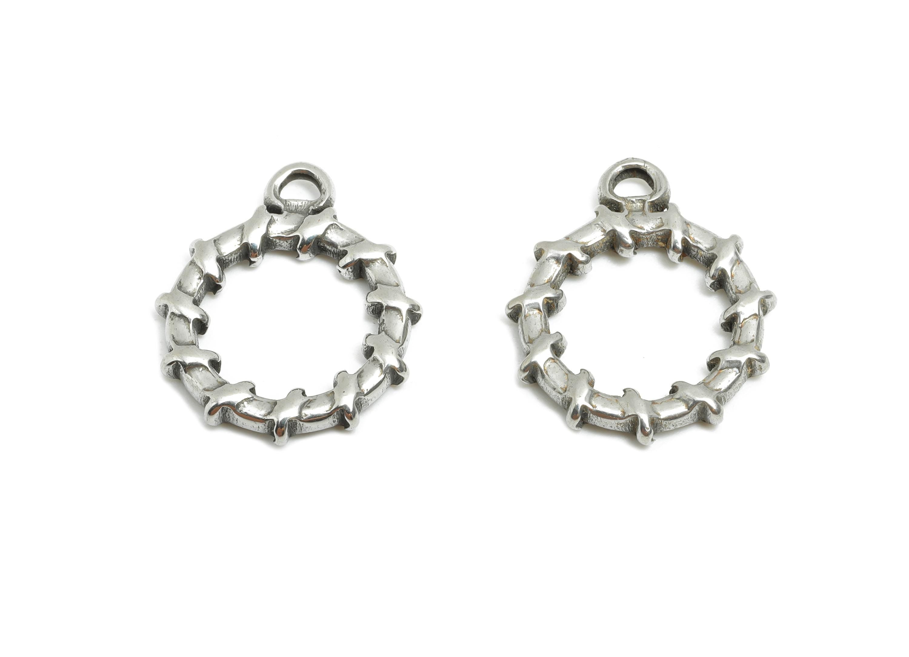 Steel Circular Link Pendant - Interlocking Links Pendant For Necklace - Modern Link Pendant - Stainless Steel Jewelry - 18x15x2mm - SS1769 - DOMEDBAZAAR