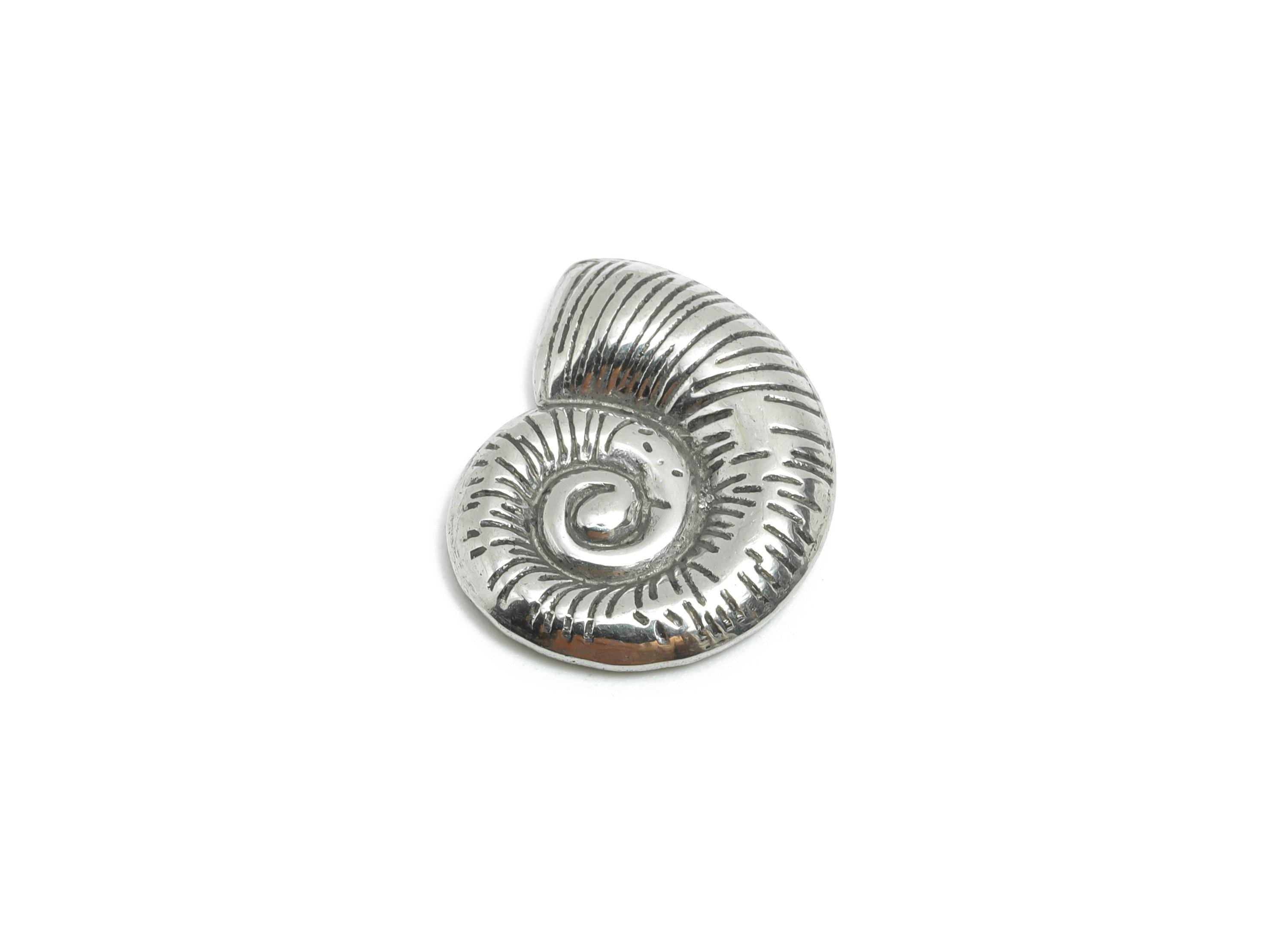 Stainless Steel Conch Charms - Steel Textured Marine Charm - Spiral Shell Coastal Jewelry - Steel Jewelry Making - 17.5x13.46x2.5mm - SS1878 - DOMEDBAZAAR