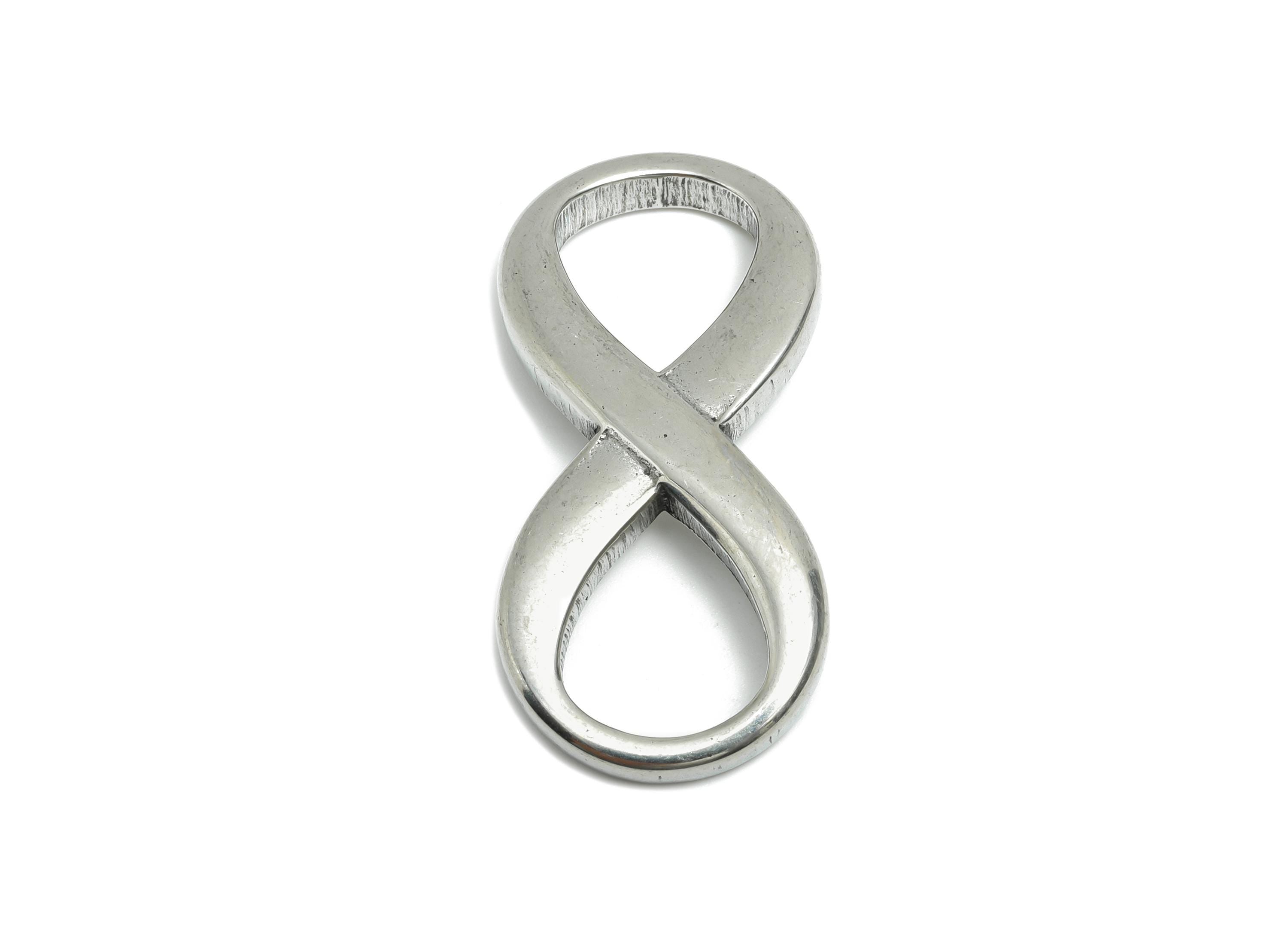 Infinity Loop Steel Pendant - Steel Endless Loop Modern Charm - Sleek Silver Infinity Pendant - Stainless Steel Jewelry - 37x17x3mm - SS1984 - DOMEDBAZAAR