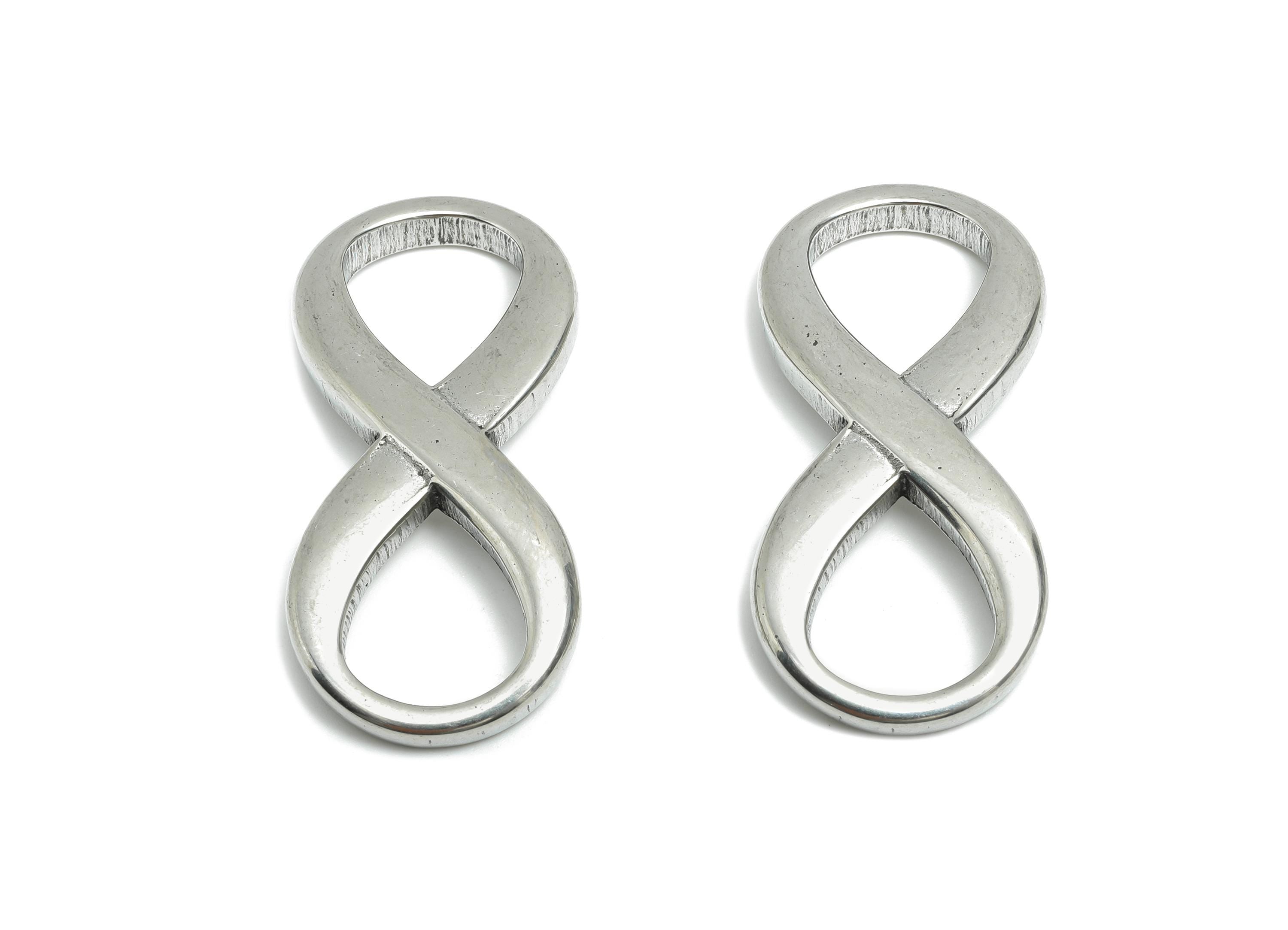 Infinity Loop Steel Pendant - Steel Endless Loop Modern Charm - Sleek Silver Infinity Pendant - Stainless Steel Jewelry - 37x17x3mm - SS1984 - DOMEDBAZAAR