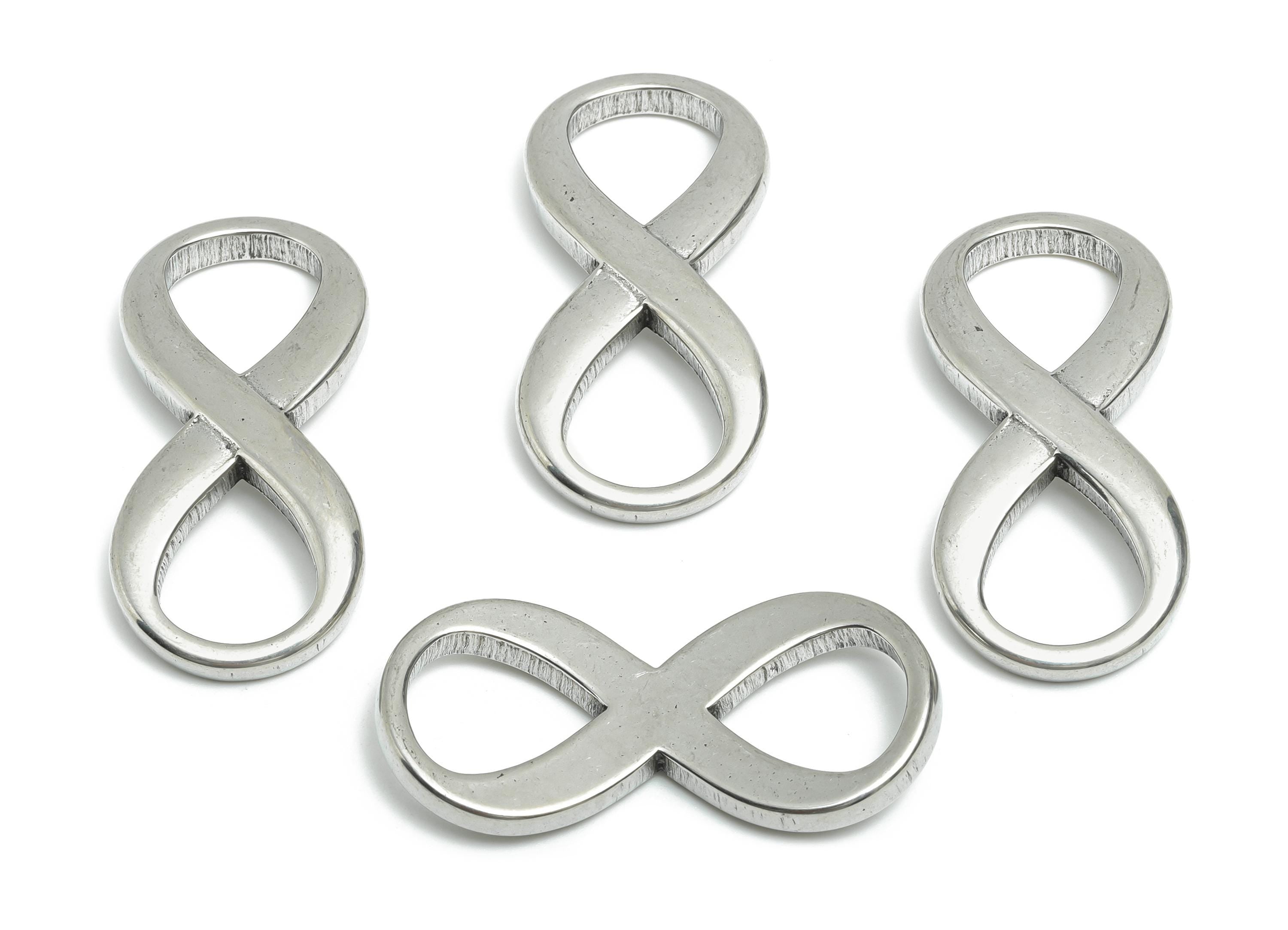 Infinity Loop Steel Pendant - Steel Endless Loop Modern Charm - Sleek Silver Infinity Pendant - Stainless Steel Jewelry - 37x17x3mm - SS1984 - DOMEDBAZAAR