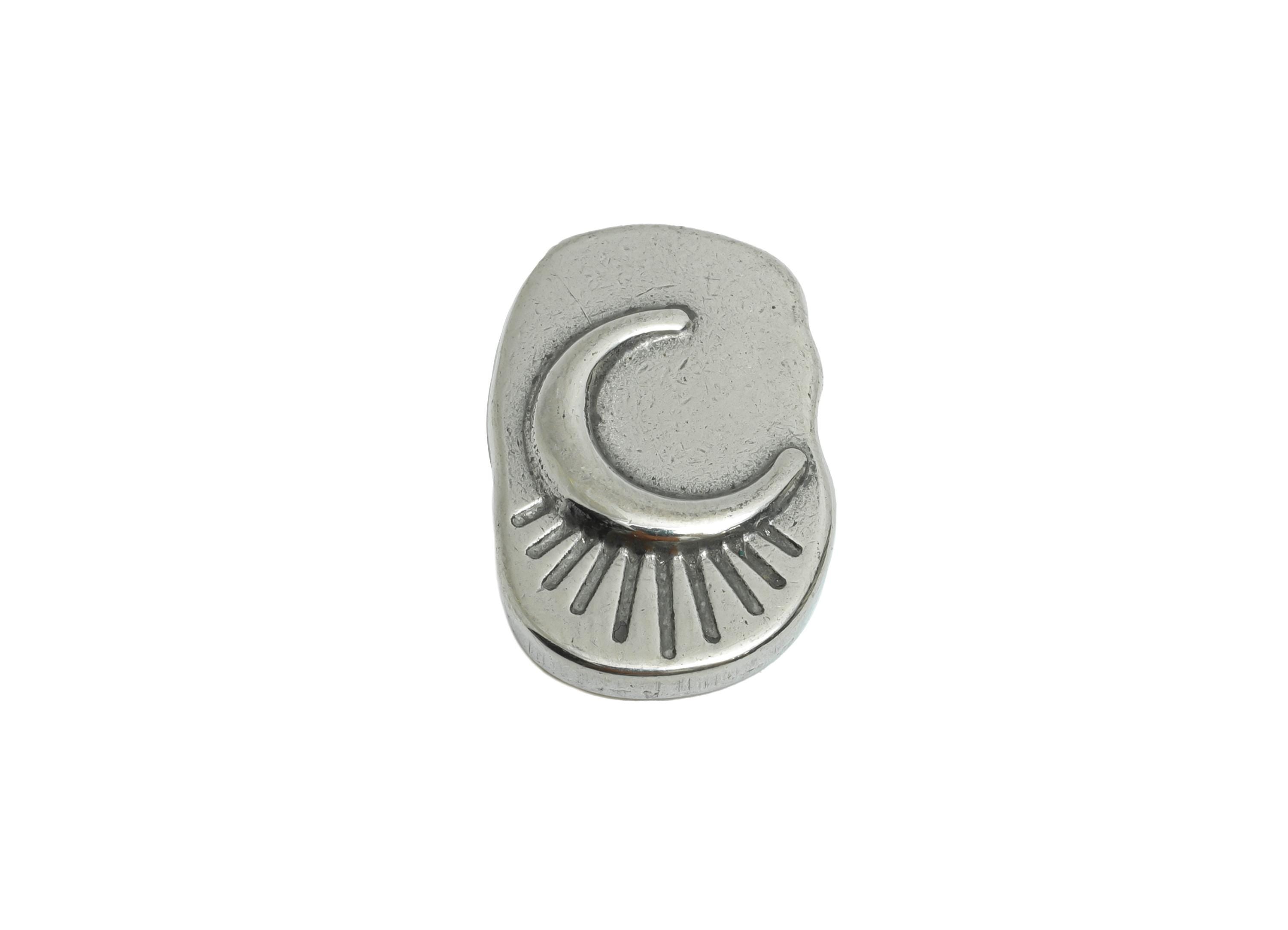 Crescent Moon Charms - Moon and Sun Rays Silver Color Charm - Celestial Moon Charm - Stainless Steel Jewelry Making - 22x14x3.51mm - SS1879 - DOMEDBAZAAR