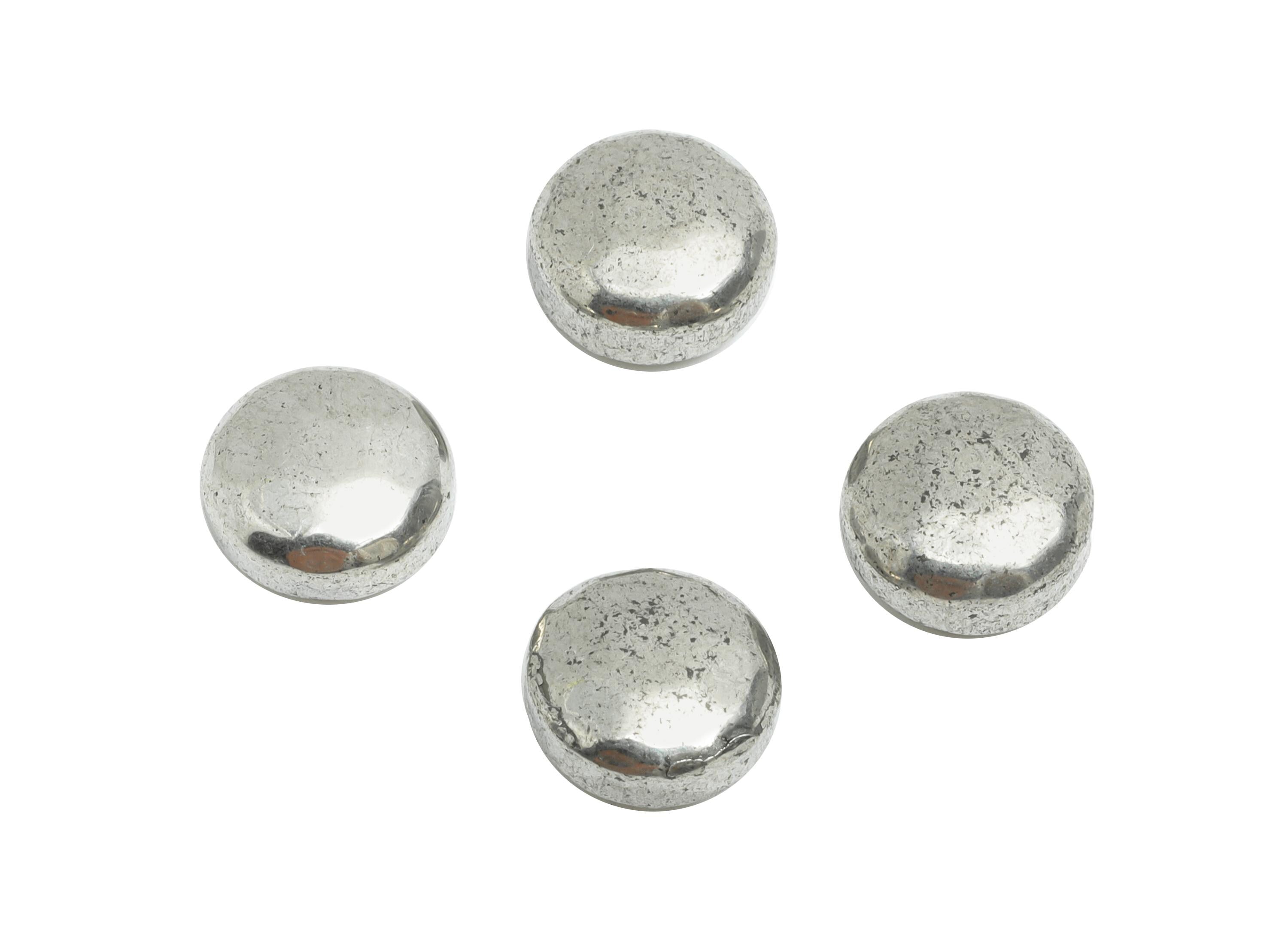 Polished Steel Round Bead - Shiny Silver Dome Jewelry Component - Sleek Solid Minimalist Bead- Stainless Steel Jewelry - 8x8x4.6mm - SS1908 - DOMEDBAZAAR