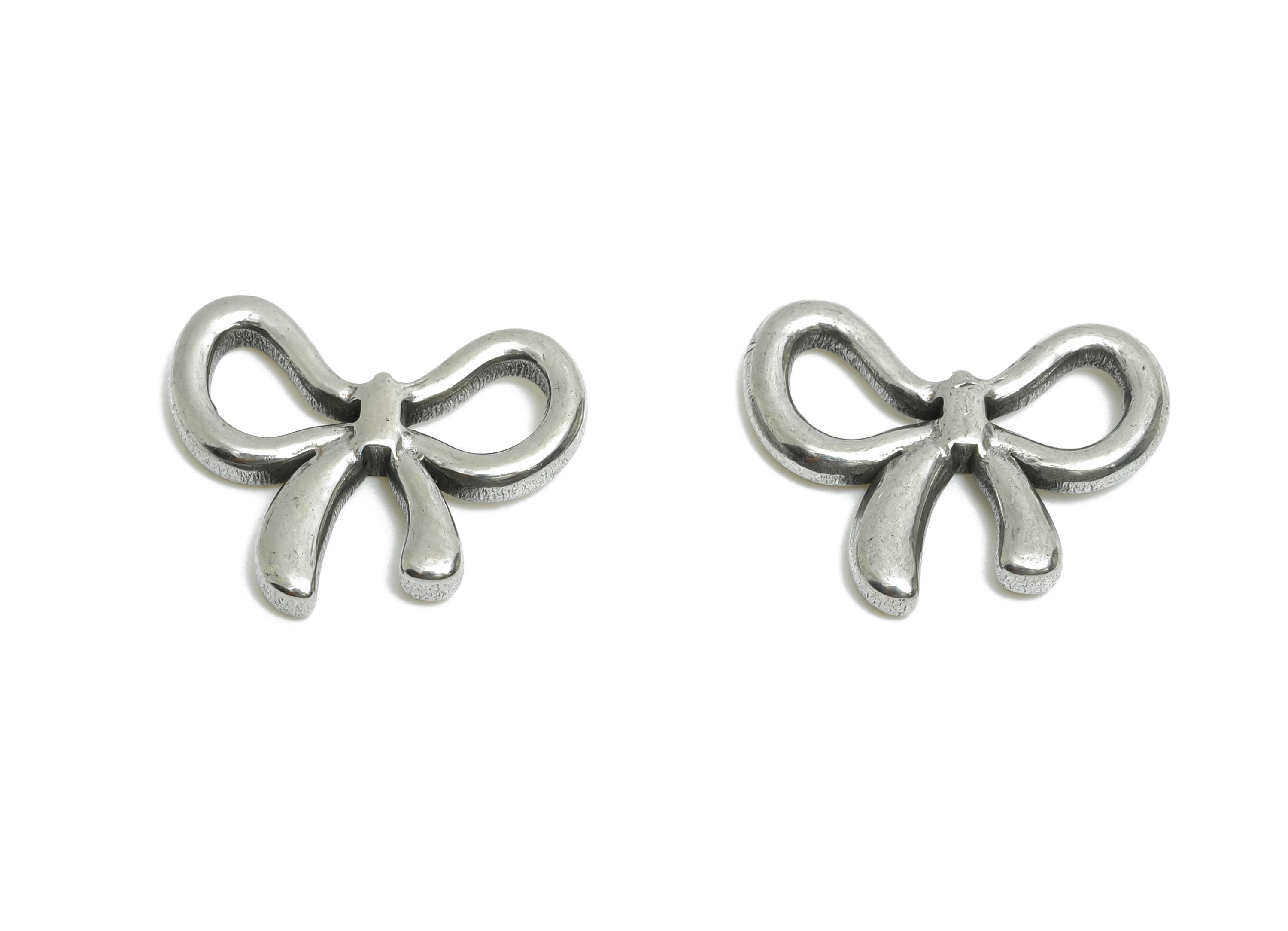 Stainless Steel Bow Charm - Dainty Silver Bow Charm - Elegant Ribbons Design - Minimalist Steel Bow Jewelry Making - 15.9x13x2.37mm - SS1911 - DOMEDBAZAAR