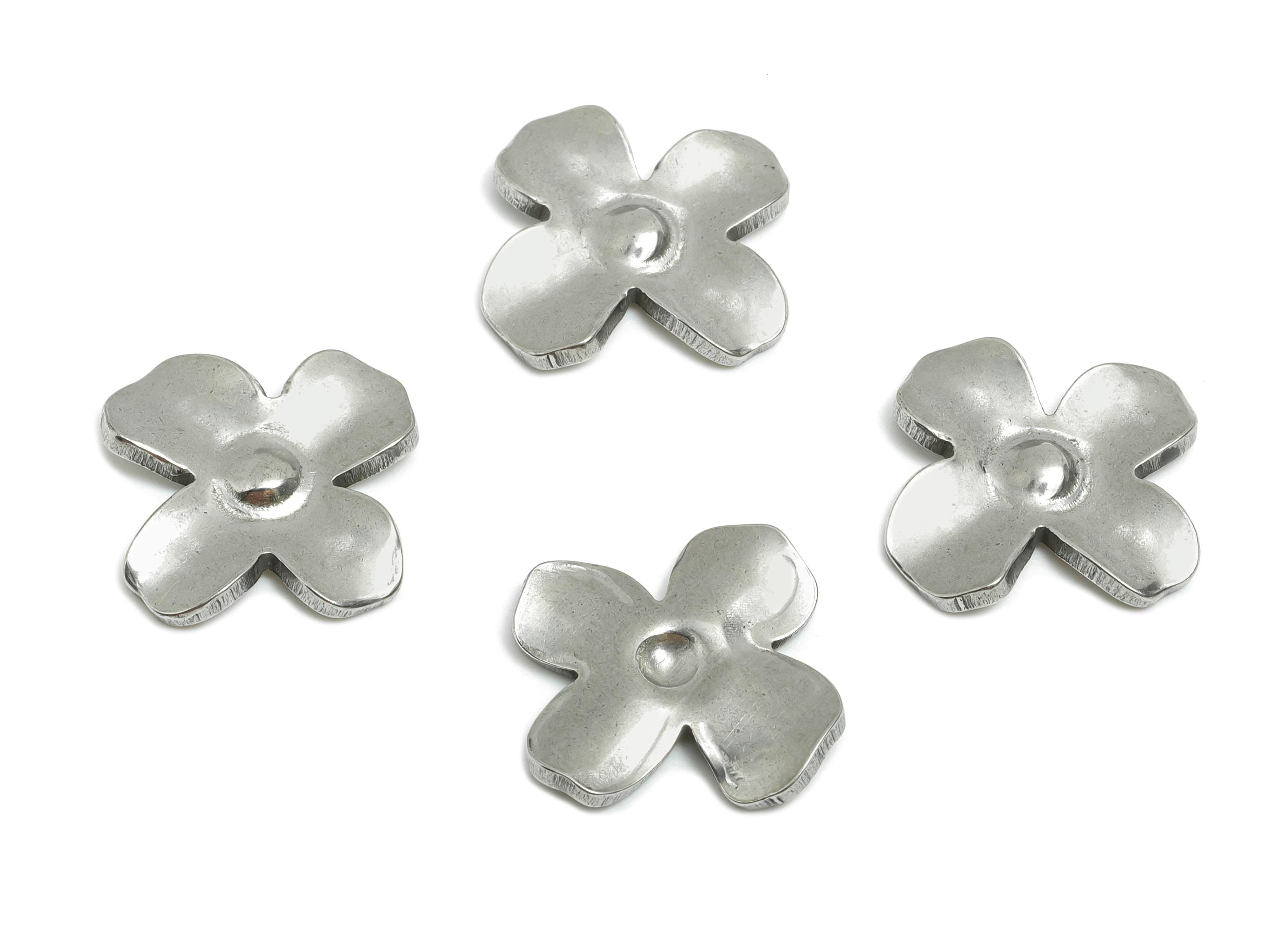 Stainless Steel Flower Charms - Delicate Botanical Flower Charms - Minimalist Flower Design - Elegant Jewelry Making - 17x17x2mm - SS1787 - DOMEDBAZAAR