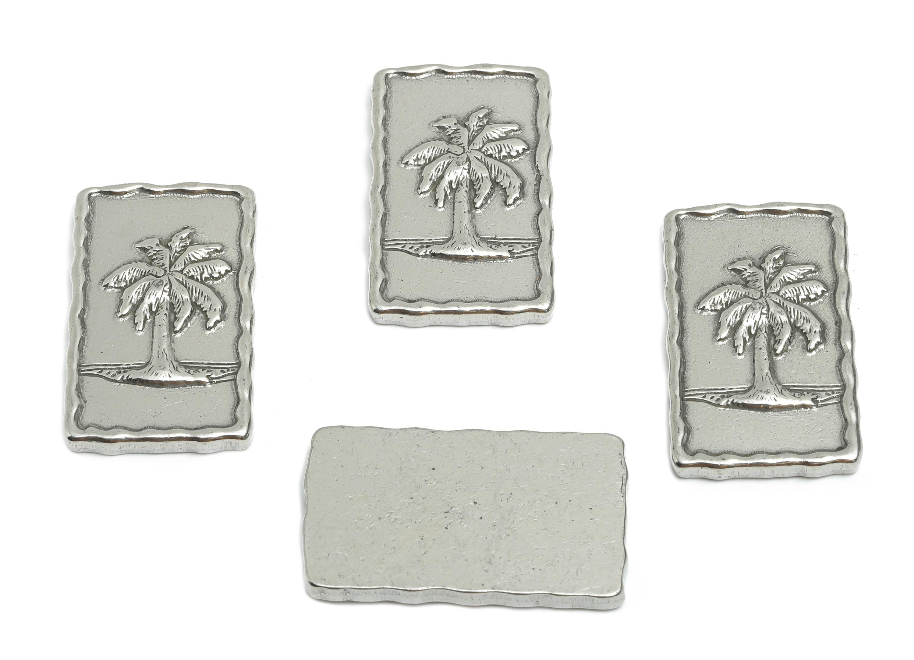Stainless Steel Palm Tree Charms - Unique Rectangle Tropical Plant Charms - Summer Jewelry Charm - Jewelry Making - 30.26x17.97x3mm - SS1884 - DOMEDBAZAAR