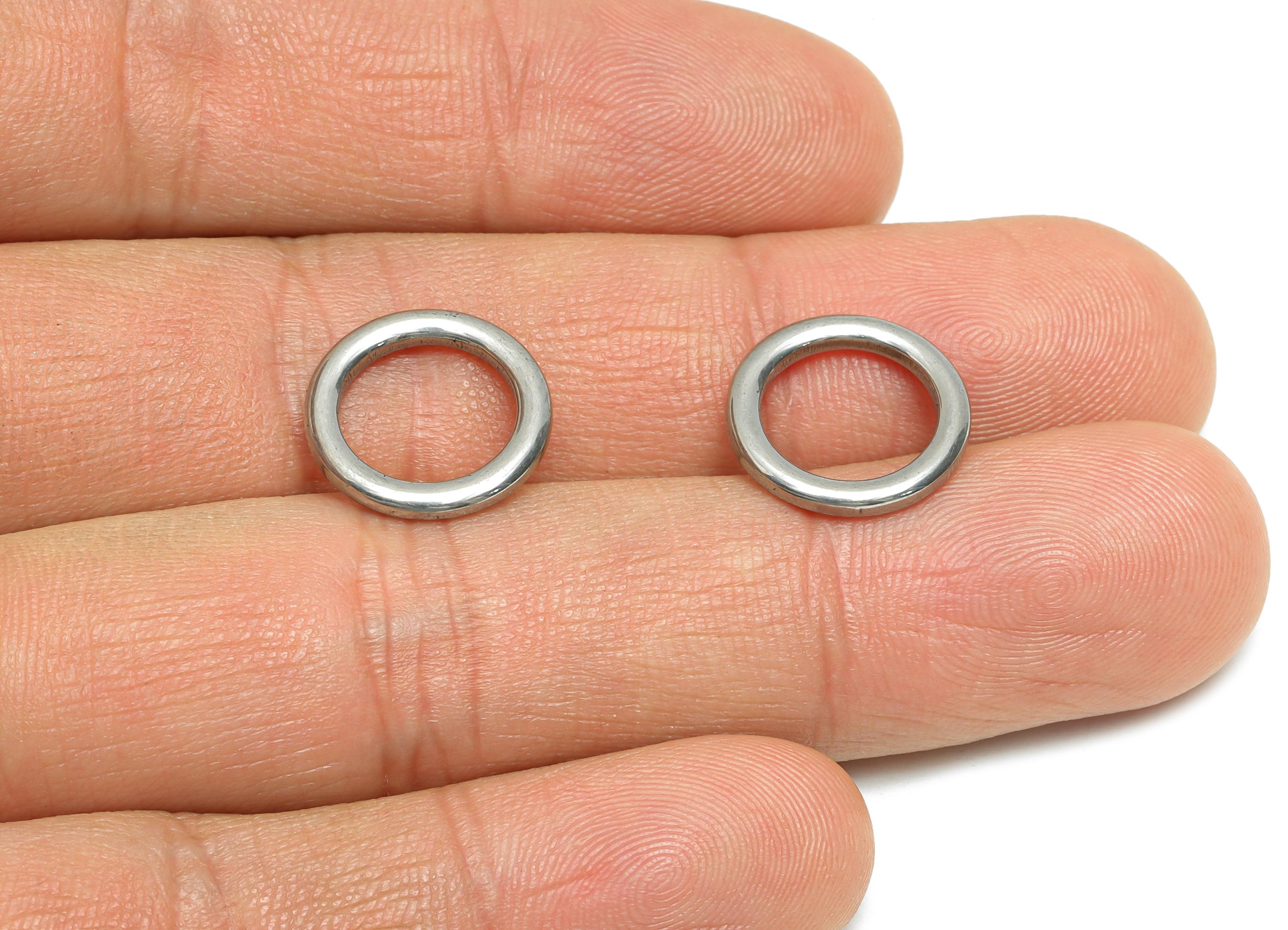 Steel Round Connector - Steel Simple Ring Jewelry - Crafting Ring for Necklace - Minimalist Stainless Steel Jewelry - 14x14x1.85mm - SS1903 - DOMEDBAZAAR