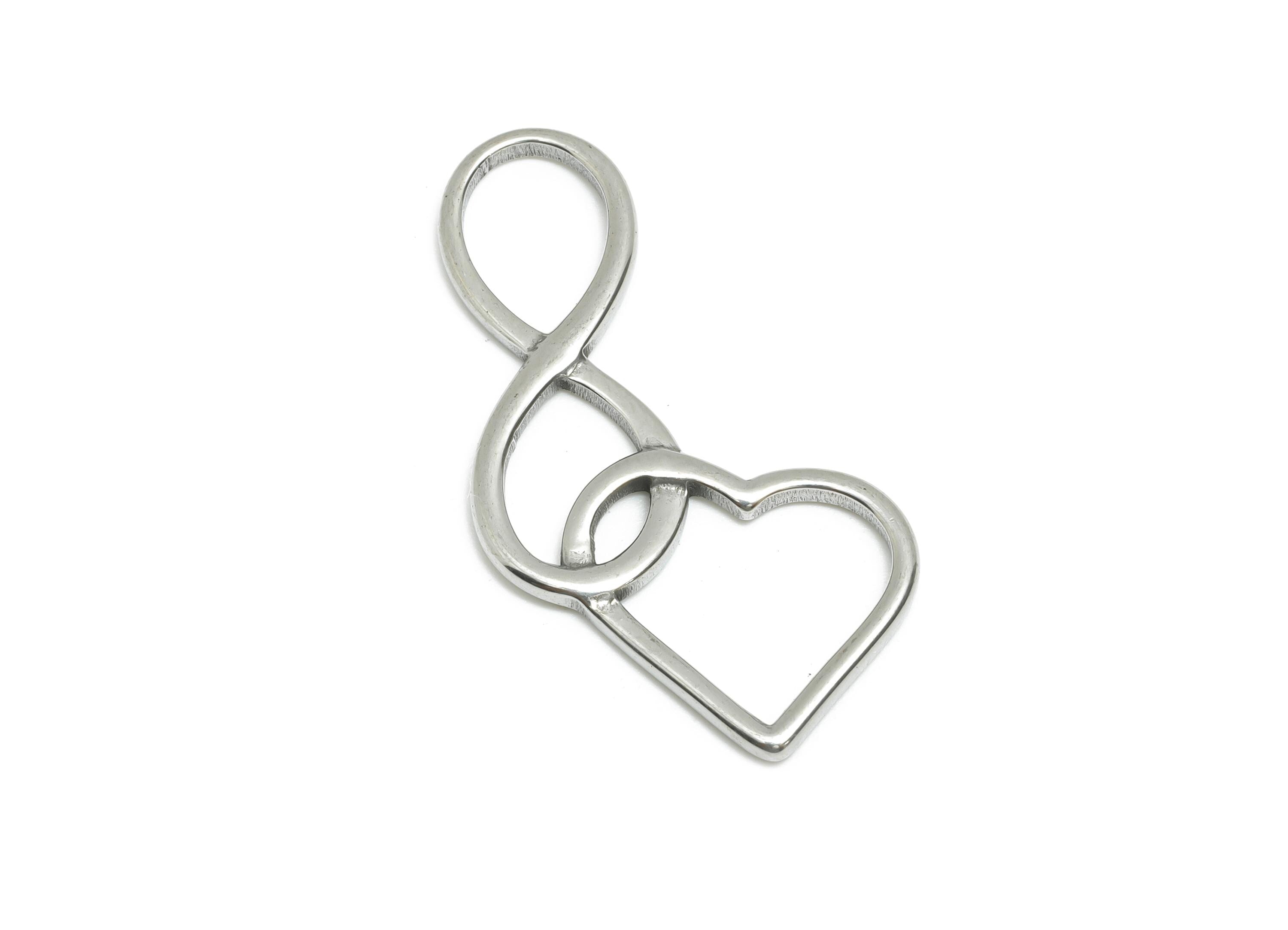 Steel Infinity Heart Charm - Steel Love Infinity Pendant - Heart and Infinity Shape Charm - Stainless Steel Jewelry - 35x16x1.72mm - SS1746 - DOMEDBAZAAR