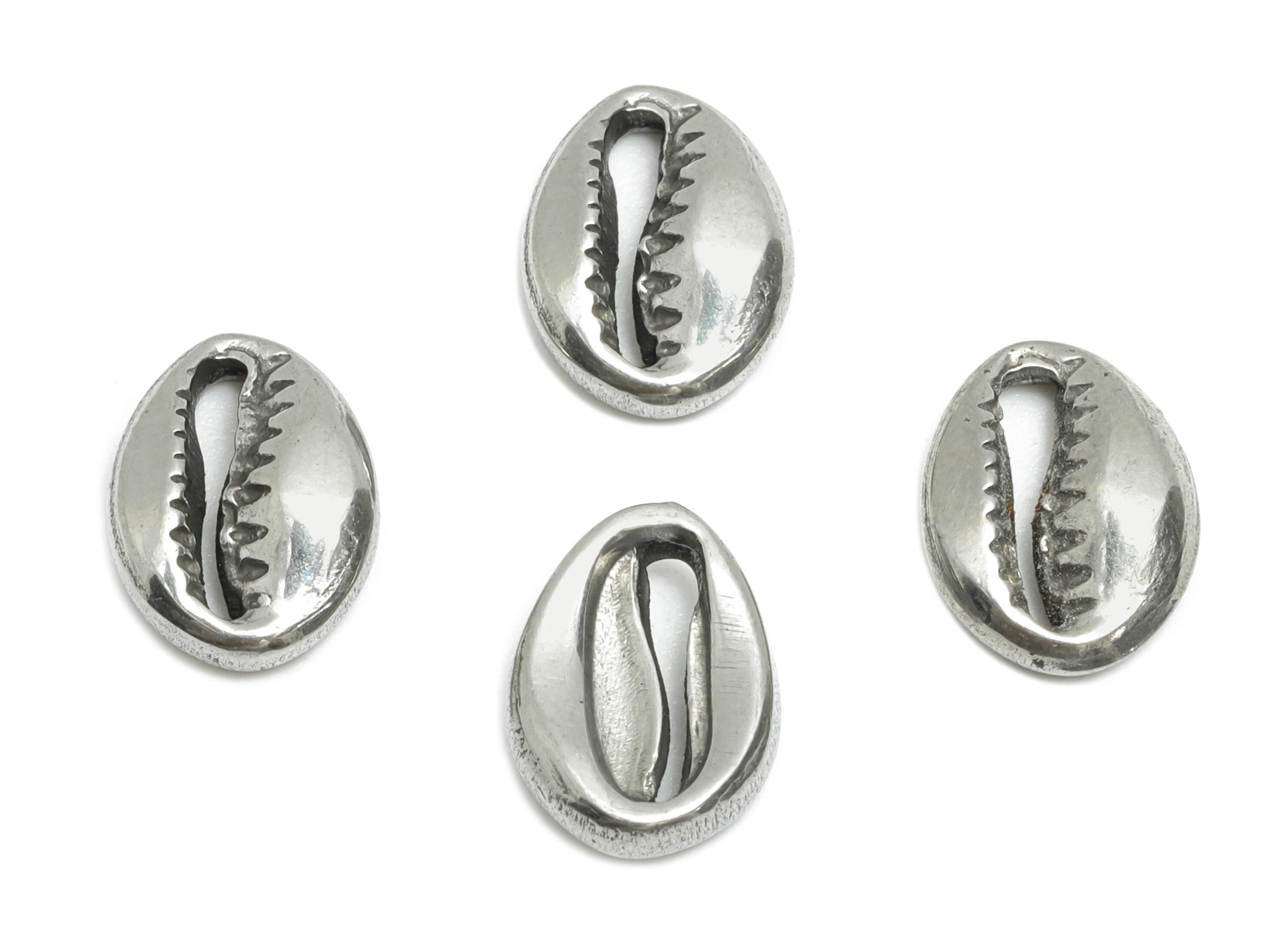 Steel Seashell Charm - Textured Starfish Charms for Bracelet - Summer Marine Life Charm - Coastal Jewelry - 10x7x3.08mm - SS1783 - DOMEDBAZAAR