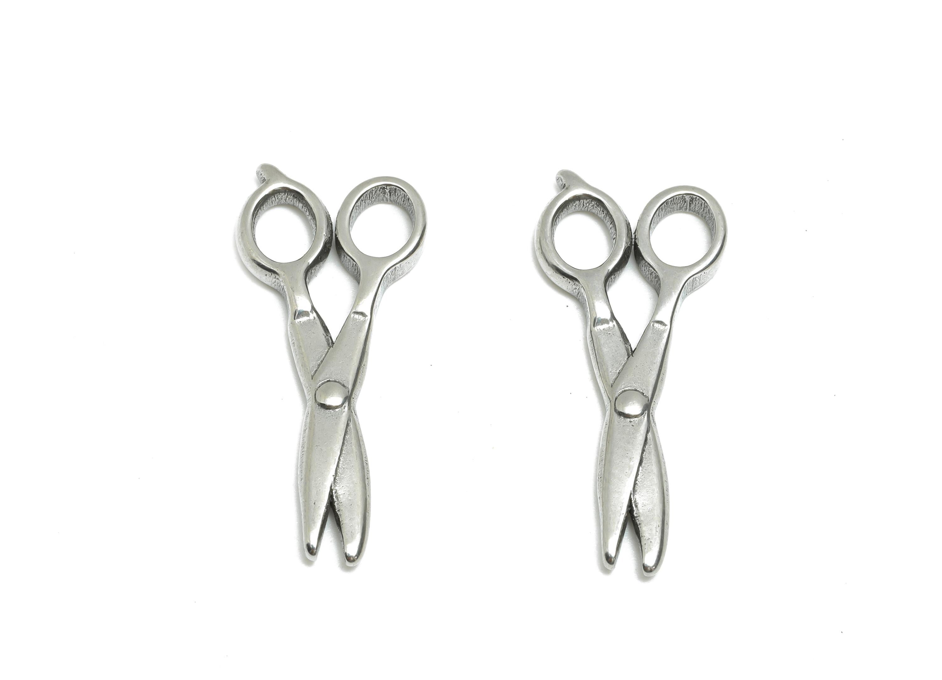 Steel Scissors Charm - Metal Scissors Pendant for Necklace - Creative Steel Gift Charm - Whimsical Crafting Jewelry - 28.35x12x2mm - SS1958 - DOMEDBAZAAR