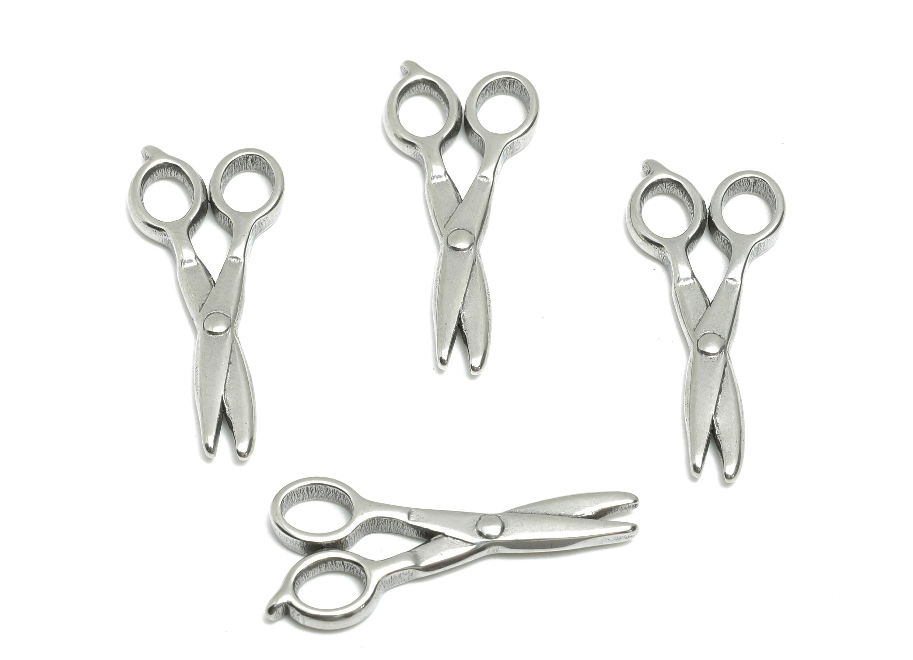 Steel Scissors Charm - Metal Scissors Pendant for Necklace - Creative Steel Gift Charm - Whimsical Crafting Jewelry - 28.35x12x2mm - SS1958 - DOMEDBAZAAR