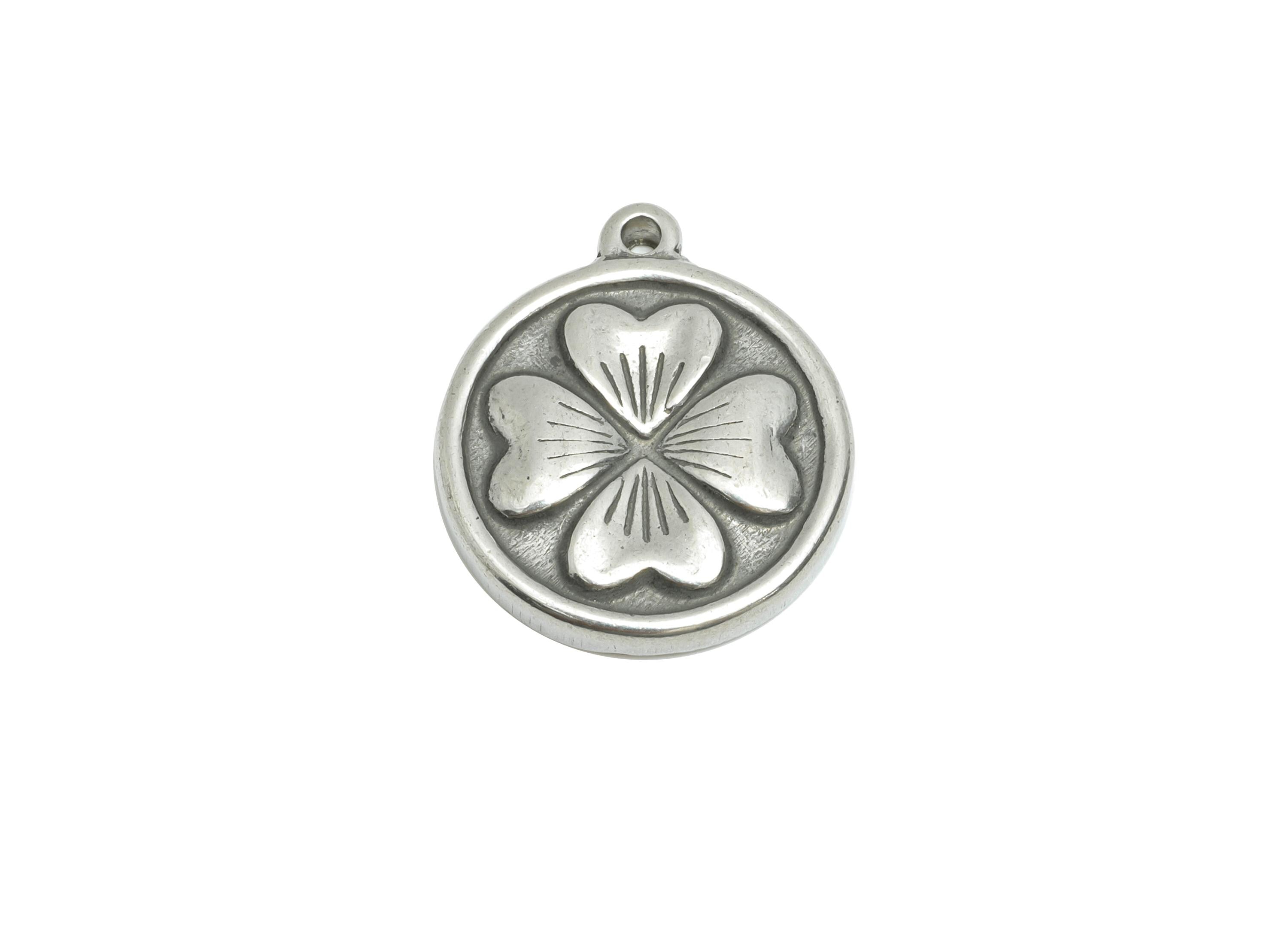 Steel Flower Pendant - Steel Floral Pendant for Necklace - Nature Botanical Spring Charm - Elegant Jewelry Making - 17x15x2.66mm - SS1941 - DOMEDBAZAAR