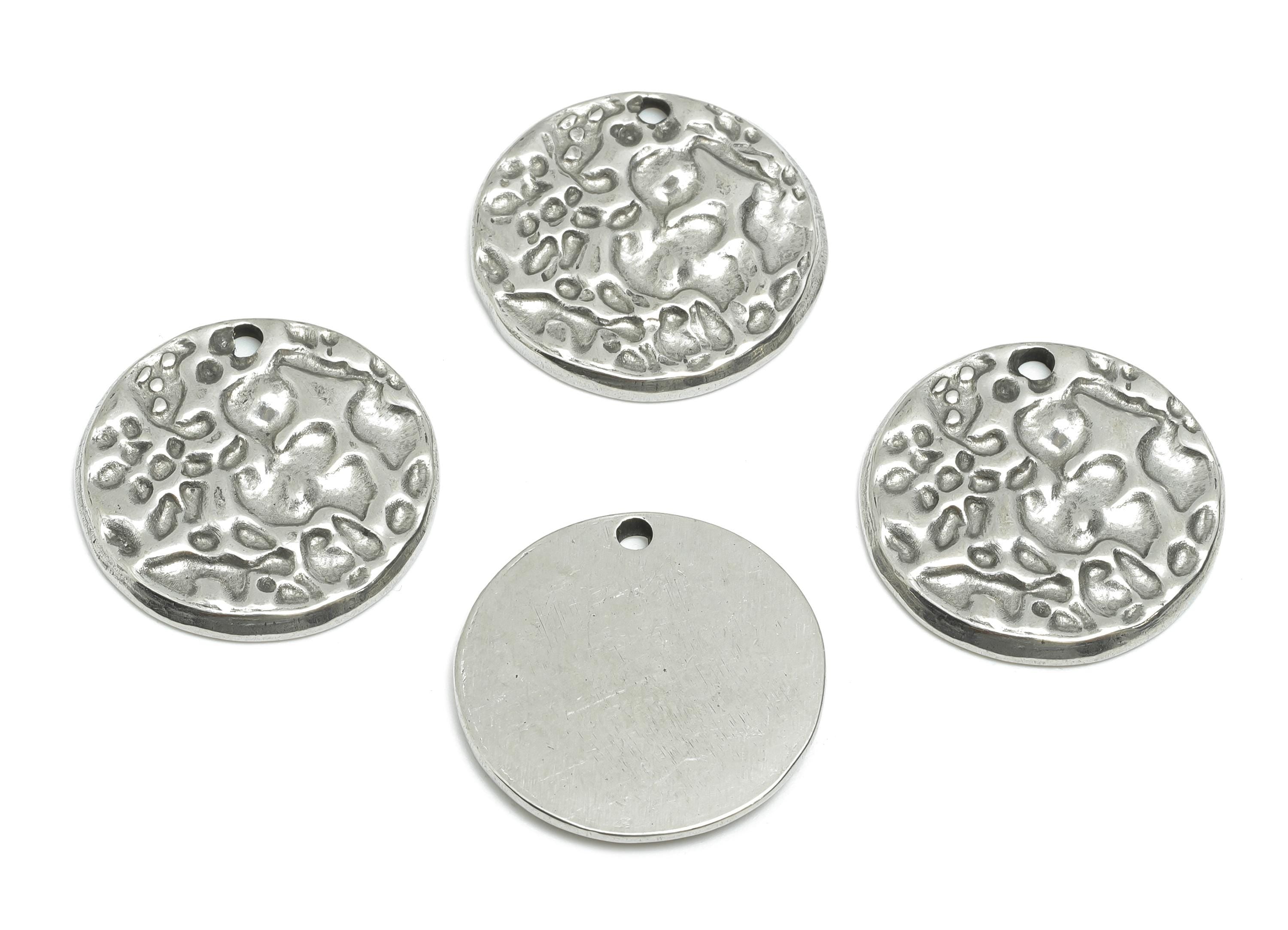 Stainless Steel Abstract Pendant - Steel Artistic Charm for Necklace - DIY Jewelry Making - Custom Jewelry Component - 20x20x2mm - SS1811 - DOMEDBAZAAR