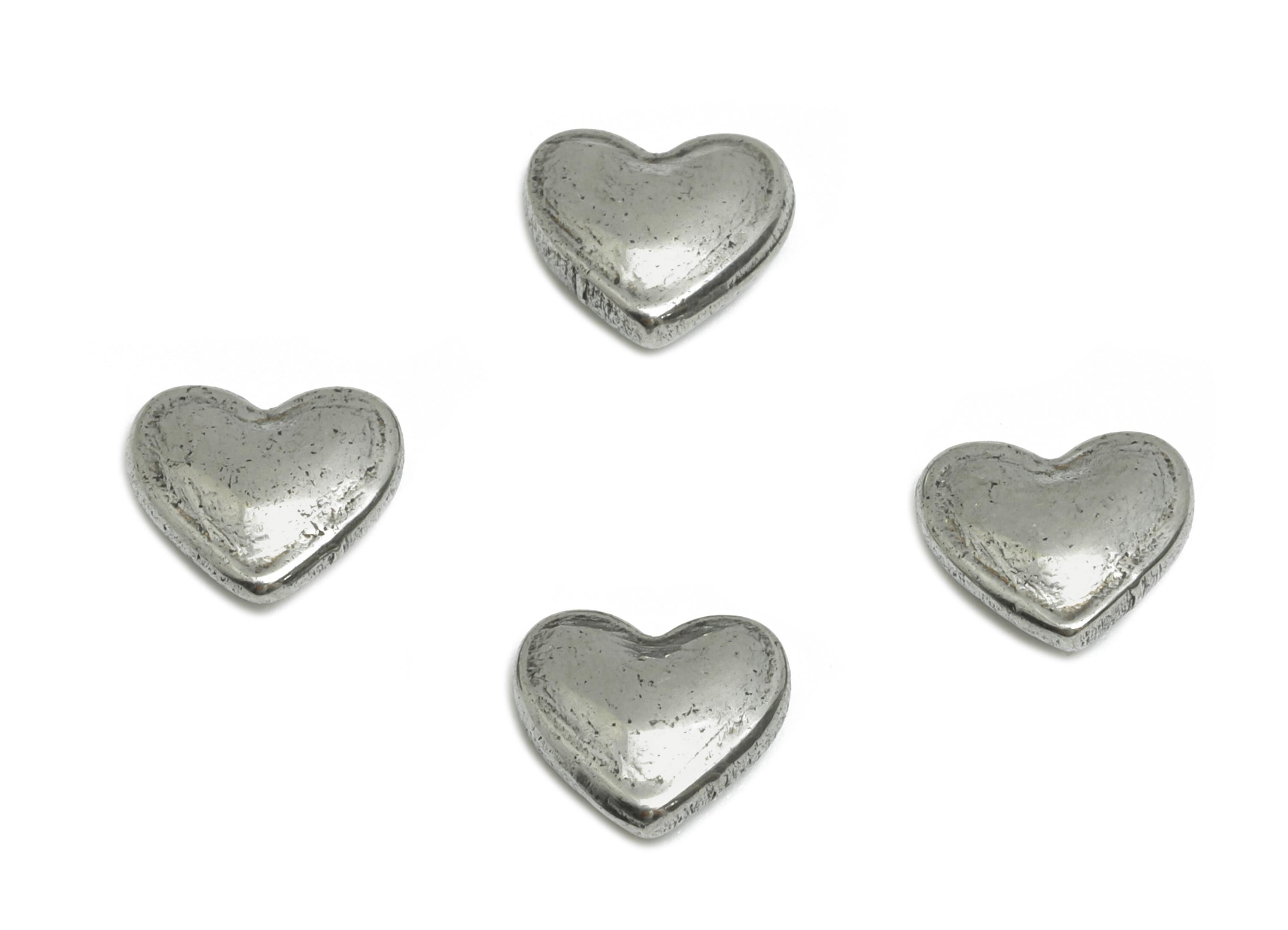 Stainless Steel Heart Charms - Mini Metallic Heart Charms - Romantic Heart Design - Decorative Jewelry Accent - 5.85x6.08x2.18mm - SS1775 - DOMEDBAZAAR