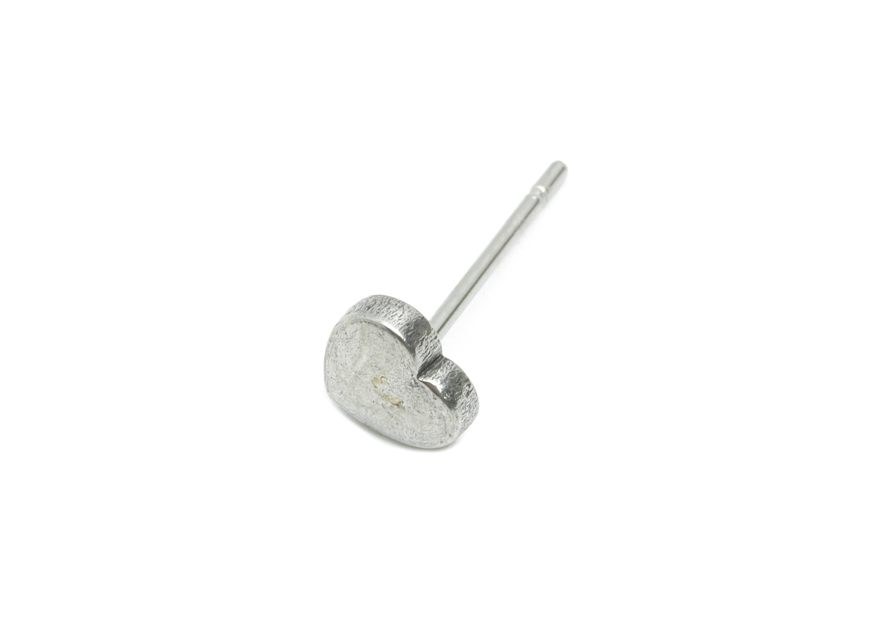 Stainless Steel Heart Stud - Minimalist Heart Earring Post - Simple Modern Love Earring Stud - Steel Jewelry Finding - 6x5.4x1.66mm - SS2162 - DOMEDBAZAAR