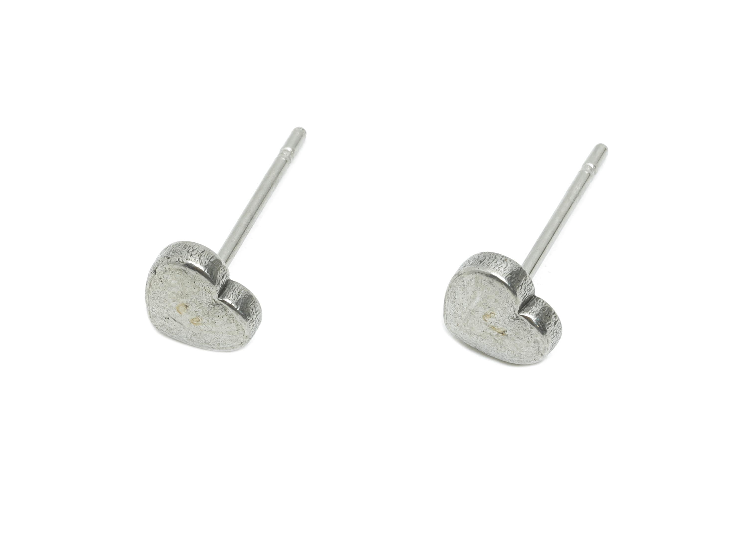 Stainless Steel Heart Stud - Minimalist Heart Earring Post - Simple Modern Love Earring Stud - Steel Jewelry Finding - 6x5.4x1.66mm - SS2162 - DOMEDBAZAAR