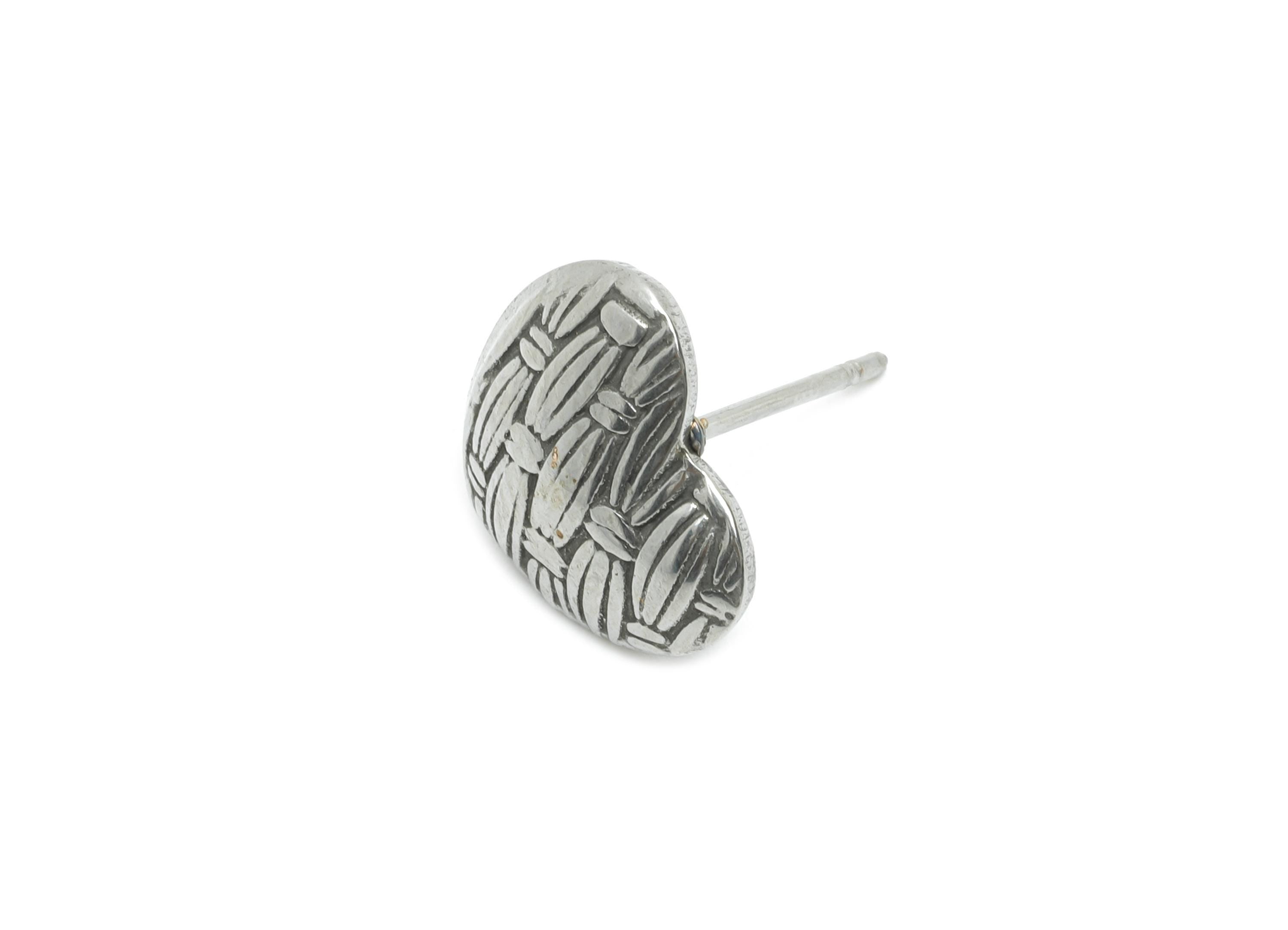 Stainless Steel Heart Studs - Woven Pattern Heart Earring Post - Vintage Love Heart Earring Stud - Steel Jewelry - 10.9x12x2.96mm - SS2184 - DOMEDBAZAAR