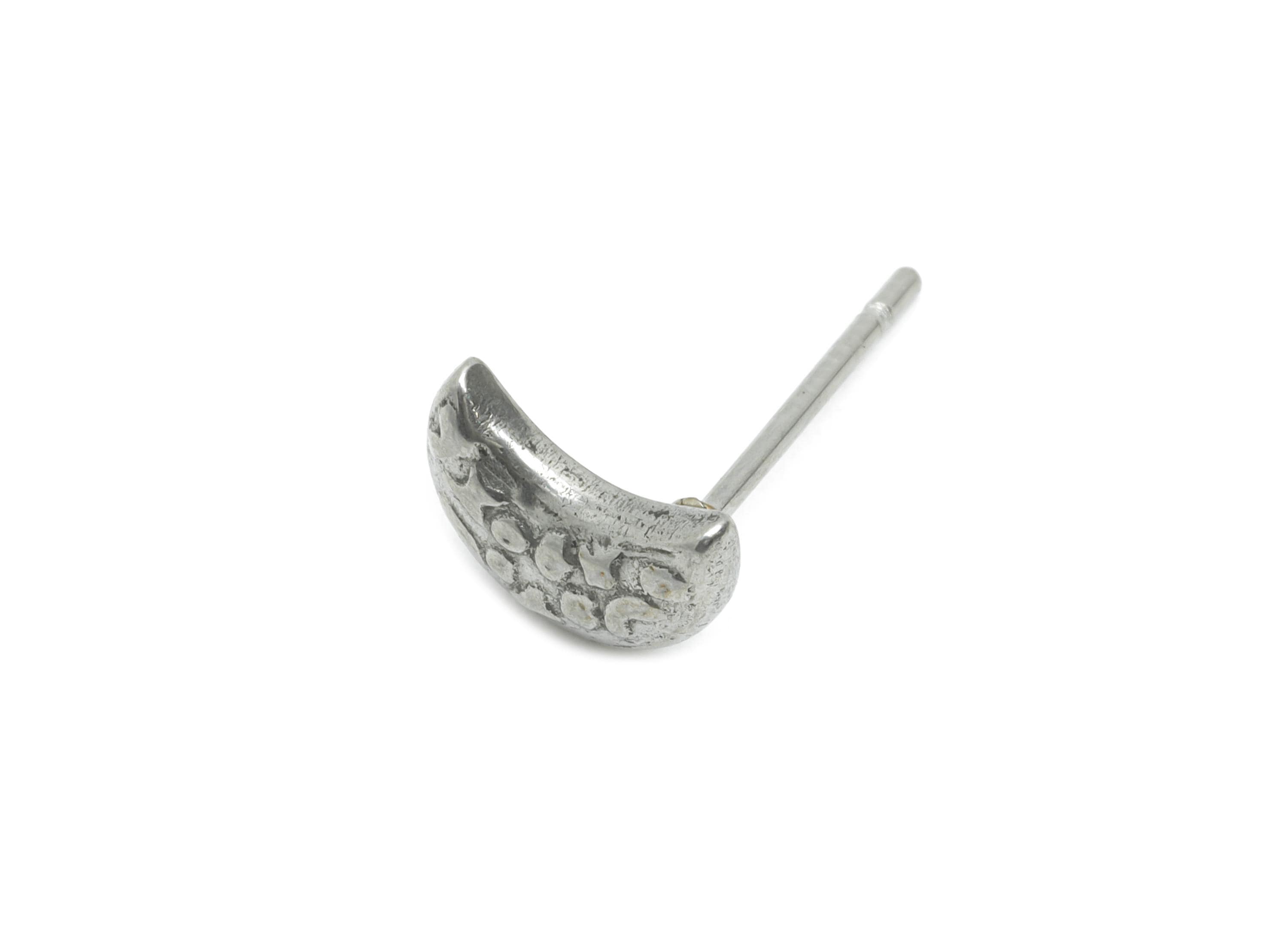Stainless Steel Crescent Stud - Silver Celestial Moon Earring Post - Minimalist Moon Earring Stud - Steel Jewelry - 8.3x6.09x1.84mm - SS2147 - DOMEDBAZAAR