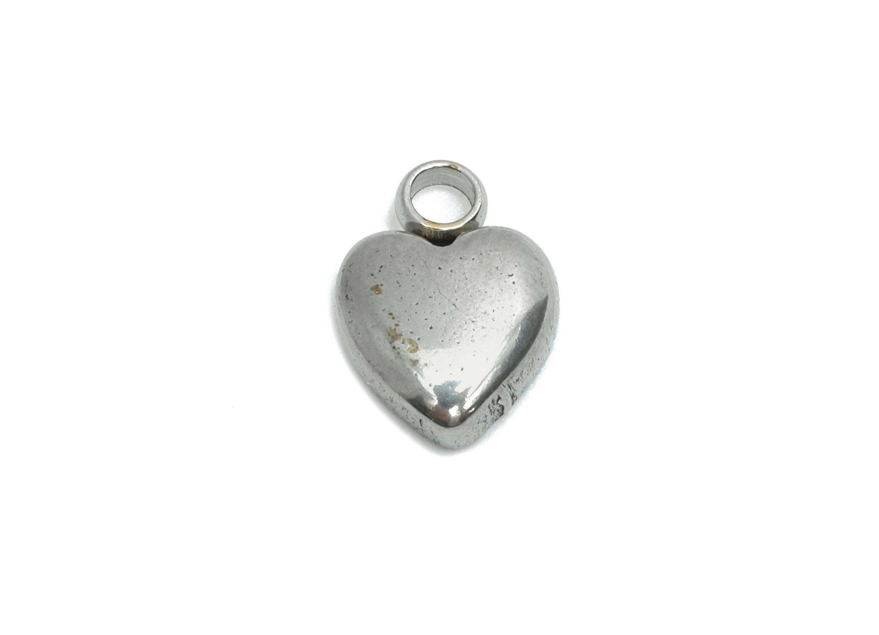 Stainless Steel Heart Charms - Simple Silver Heart Bracelet Charm - Romantic Love Charms - Steel Jewelry Making - 9.5x7.09x2.98mm - SS2208 - DOMEDBAZAAR