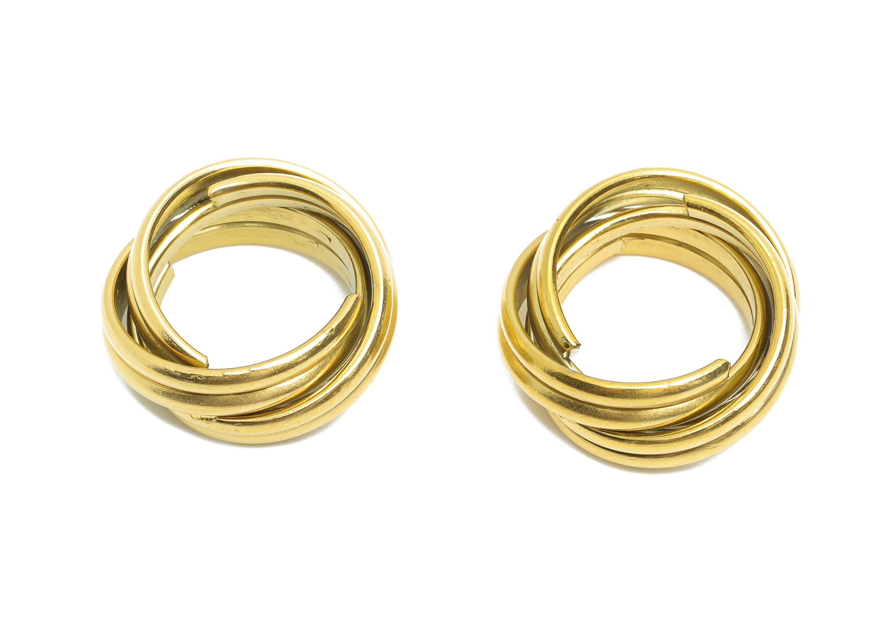 Steel Circle Charms - Layered Geometric Metal Charms - Timeless Interlocking Circle Charms - Steel Gold Tone Plated - 18x18.5x7mm - SS2056G - DOMEDBAZAAR