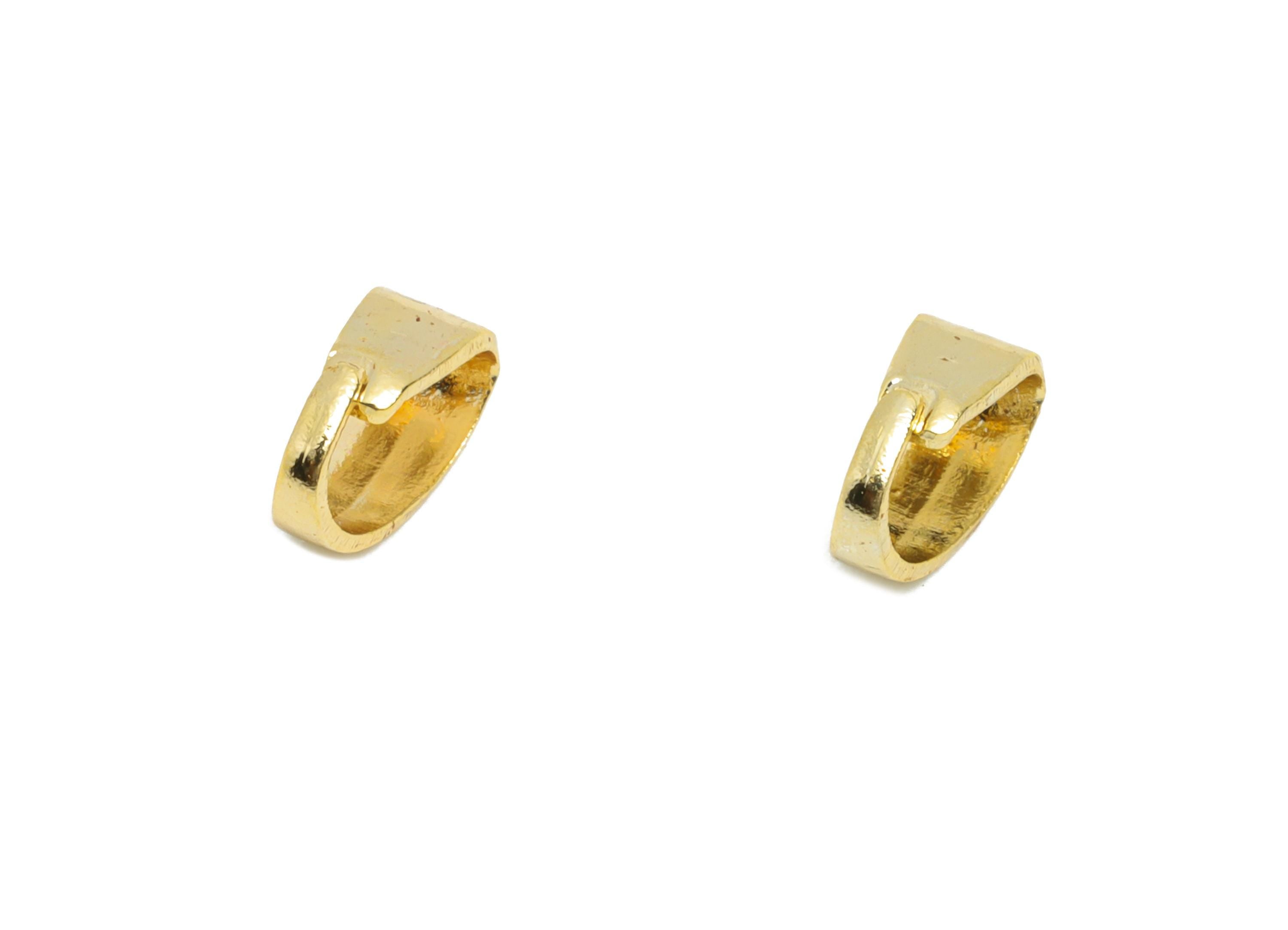 Necklace Pendant Clasps - Brass Gold Detachable Buckle Clasps for Pendant - For Necklace - 18K Real Gold Plated - 5.87x4x2.72mm - RGP10817 - DOMEDBAZAAR