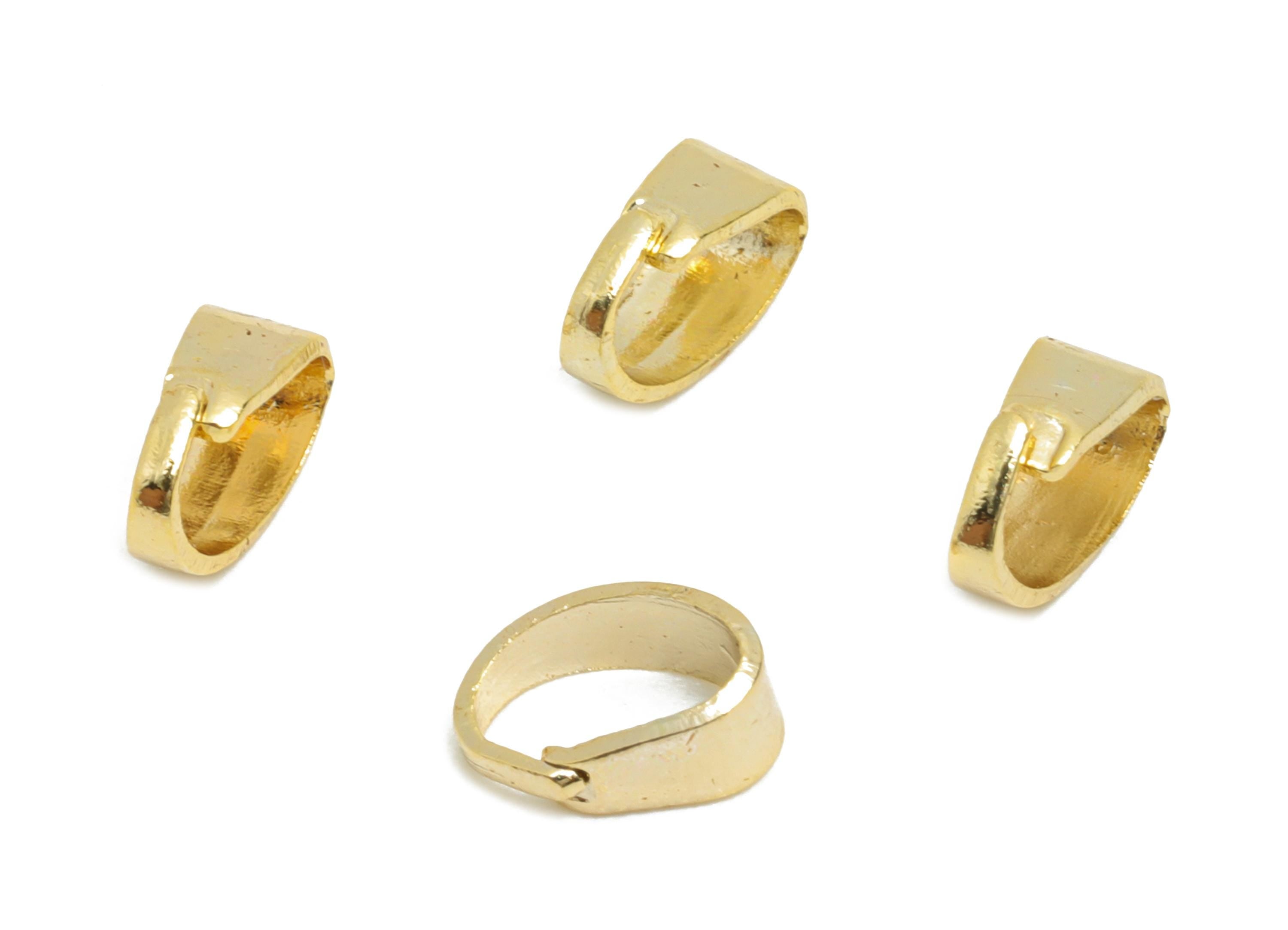Necklace Pendant Clasps - Brass Gold Detachable Buckle Clasps for Pendant - For Necklace - 18K Real Gold Plated - 5.87x4x2.72mm - RGP10817 - DOMEDBAZAAR