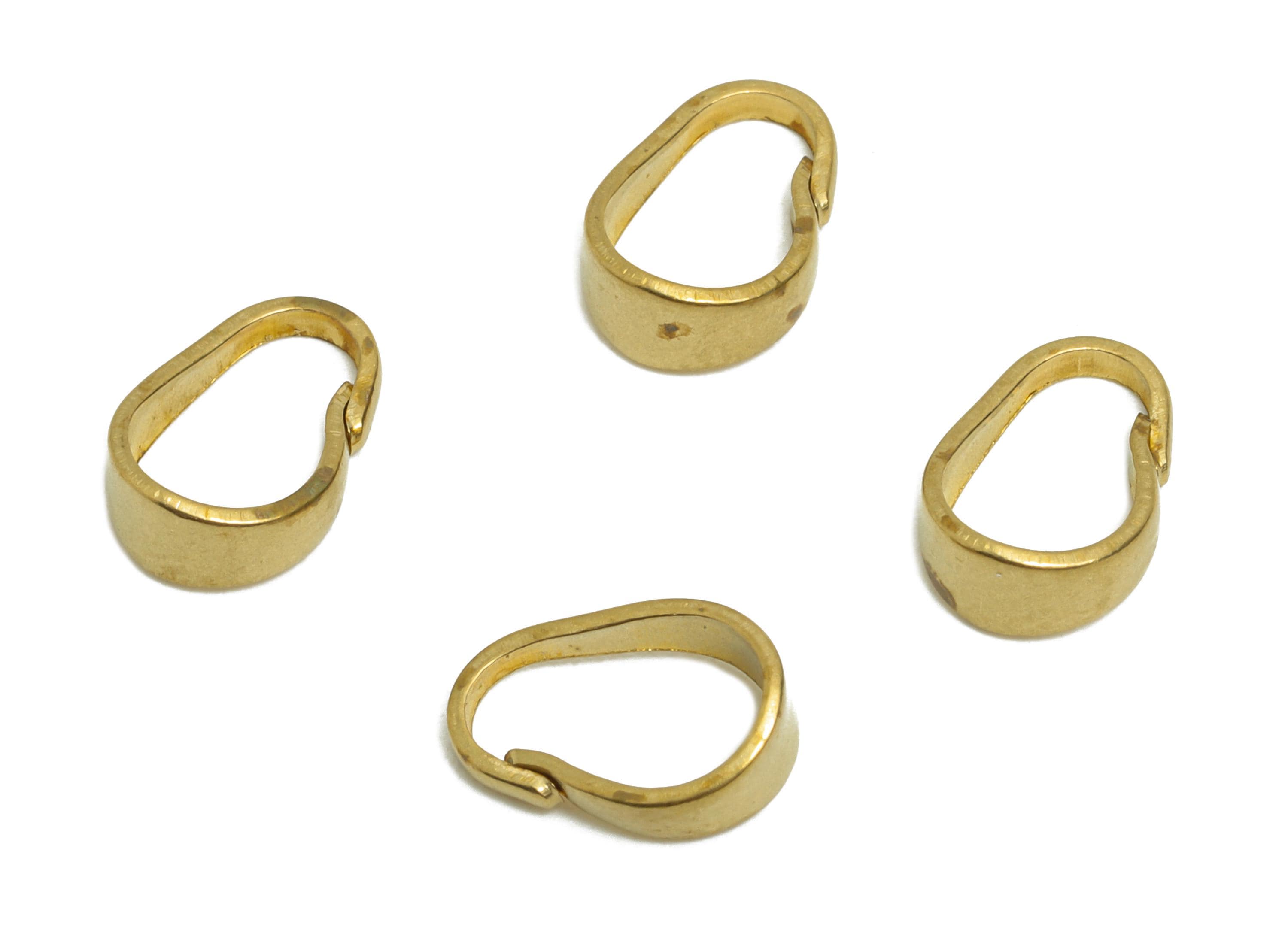 Brass Necklace Pendant Clasps - Raw Brass Detachable Buckle Clasp - Melon Seed - Necklace Buckle - Raw Brass Jewelry - 8x5.7x2.9mm - PP11246 - DOMEDBAZAAR