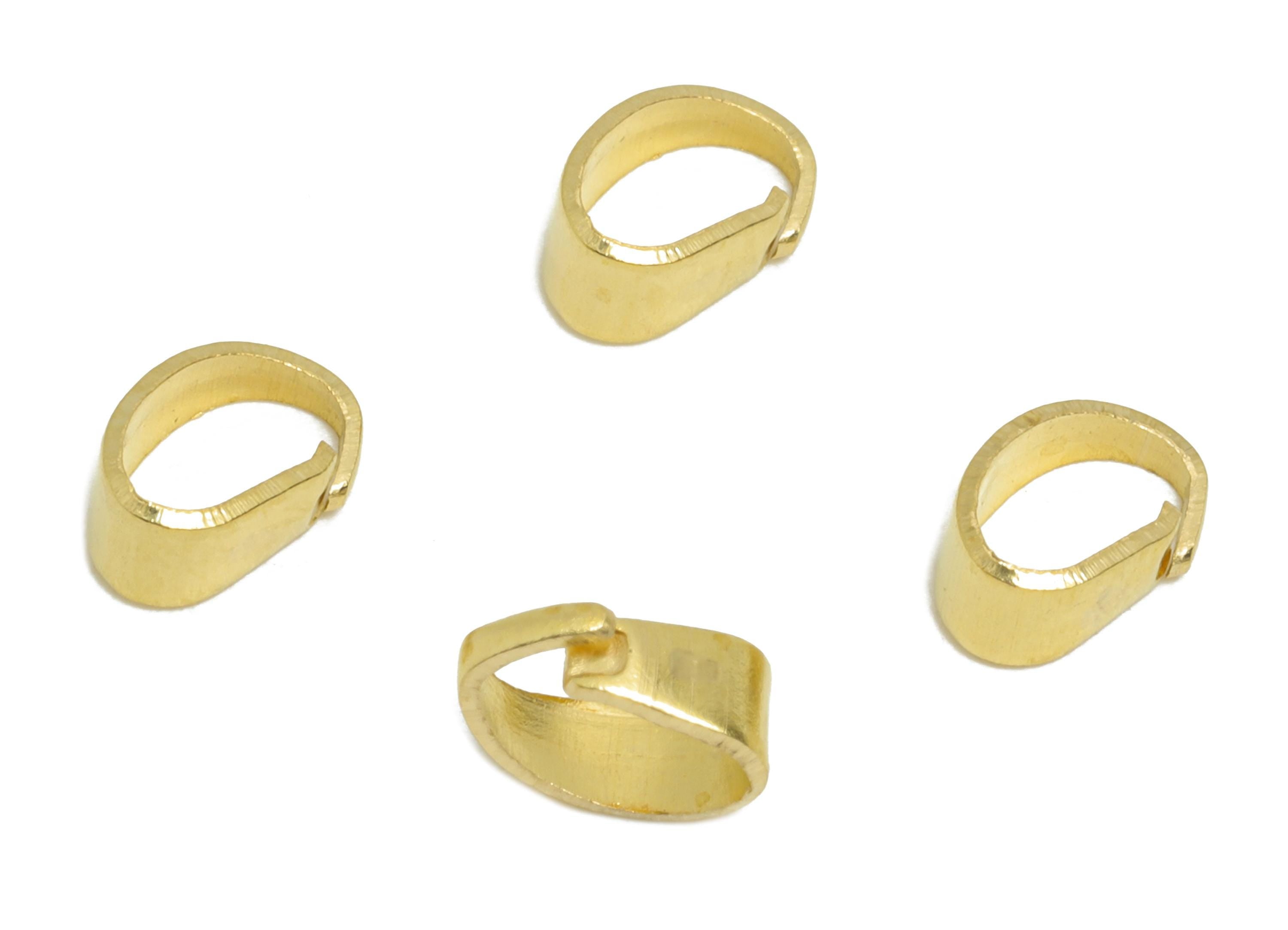 Brass Necklace Pendant Clasps - Raw Brass Detachable Buckle Clasps for Pendant - Melon Seed - Necklace Buckle - 5.87x4x2.7mm - PP11245 - DOMEDBAZAAR