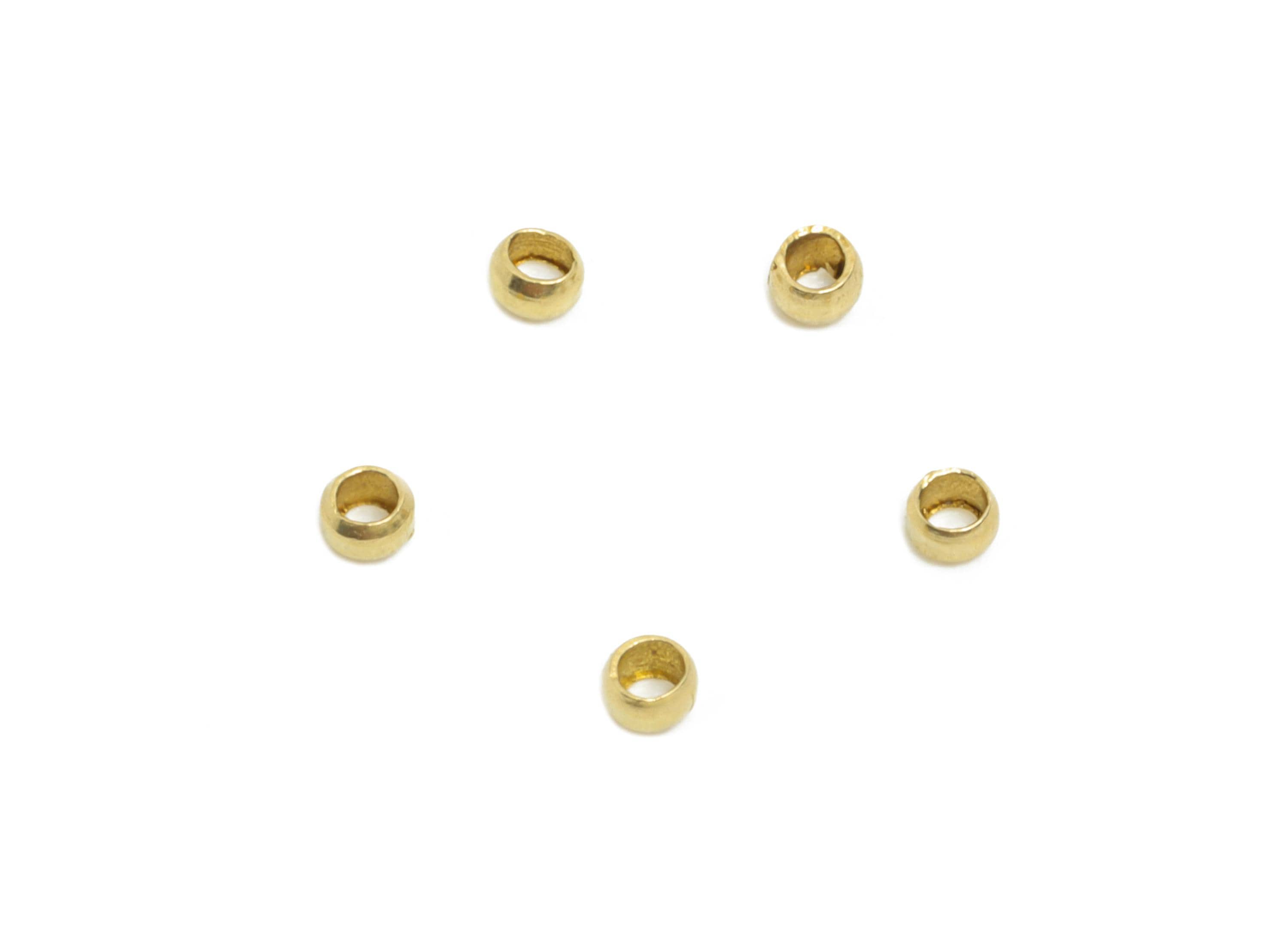 1.5x1.5mm Brass Crimp Tube Bead - Raw Brass Cover End Tip - Stopper Bead - Crimp End Bead for Bracelet or Necklace - 1.5x1.5x0.9mm - PP11371 - DOMEDBAZAAR