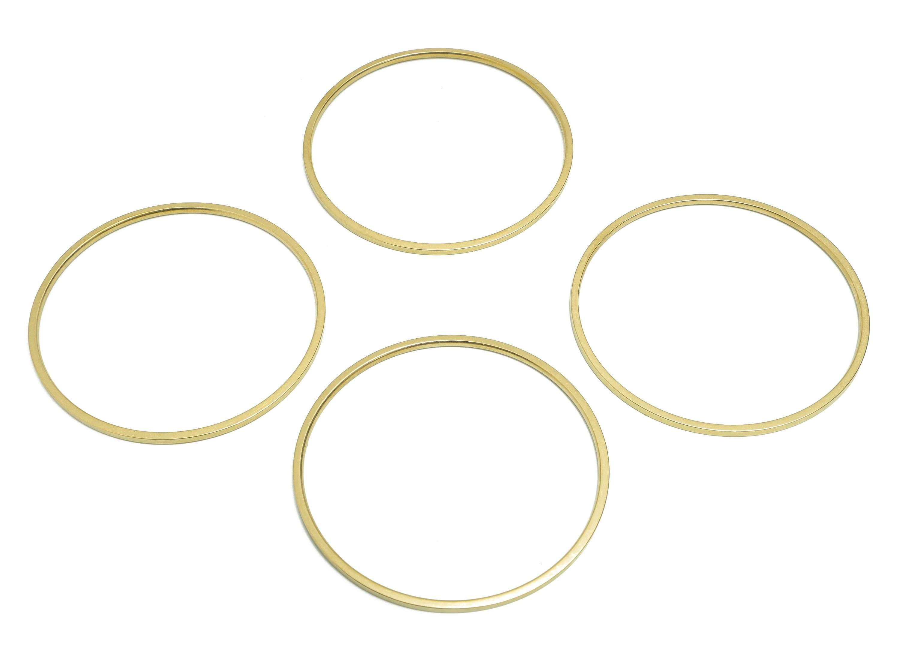 64mm Minimalist Hoop Bracelet - Raw Brass Minimalist Bangle - DIY Jewelry Making Supply For Bracelet - Handmade Bangle Frame - PP11249 - DOMEDBAZAAR