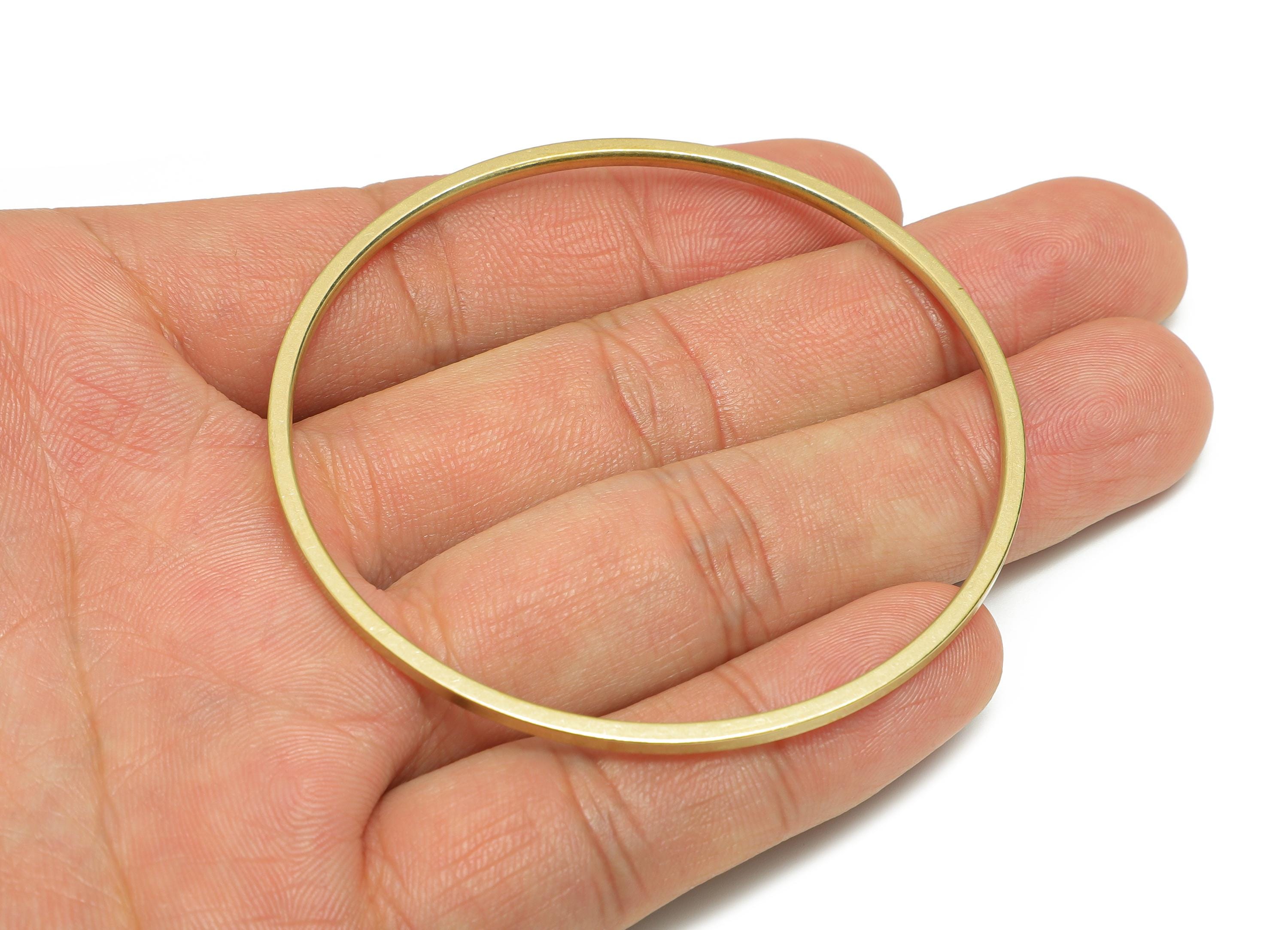 64mm Minimalist Hoop Bracelet - Raw Brass Minimalist Bangle - DIY Jewelry Making Supply For Bracelet - Handmade Bangle Frame - PP11249 - DOMEDBAZAAR