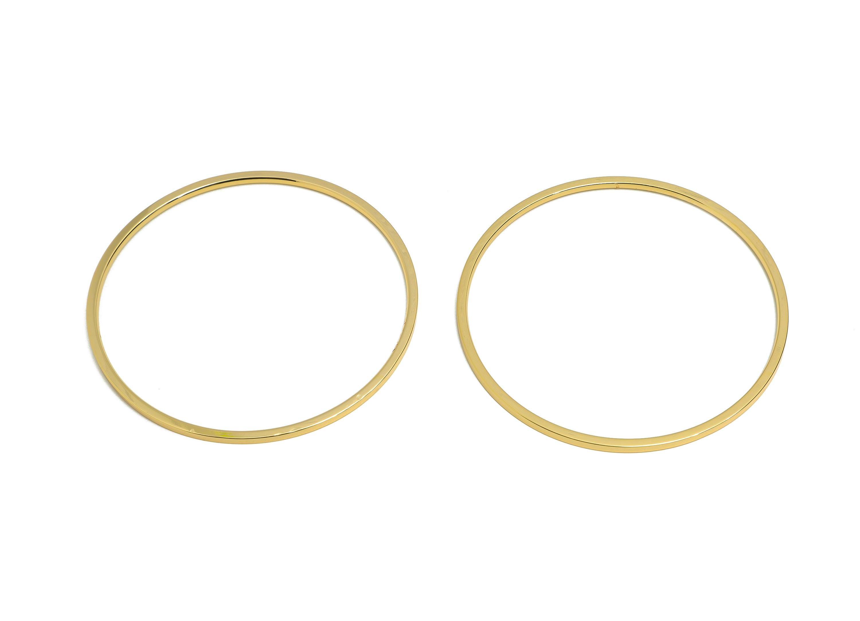 64mm Minimalist Bracelet -  Brass Bangle DIY Jewelry Making Supply For Bracelet - Handmade Bangle Frame - 18K Real Gold Plating - RGP10813 - DOMEDBAZAAR