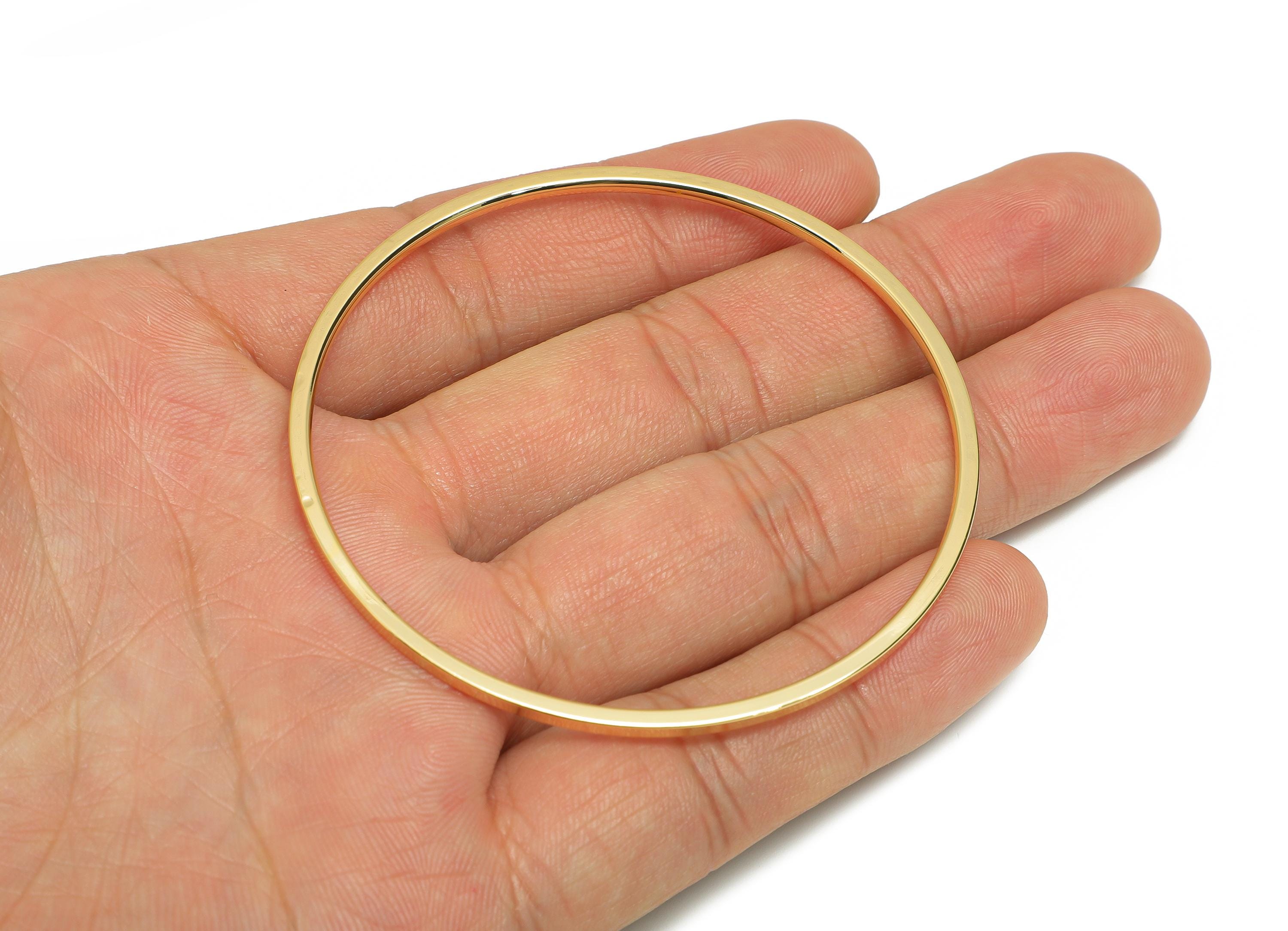 64mm Minimalist Bracelet -  Brass Bangle DIY Jewelry Making Supply For Bracelet - Handmade Bangle Frame - 18K Real Gold Plating - RGP10813 - DOMEDBAZAAR