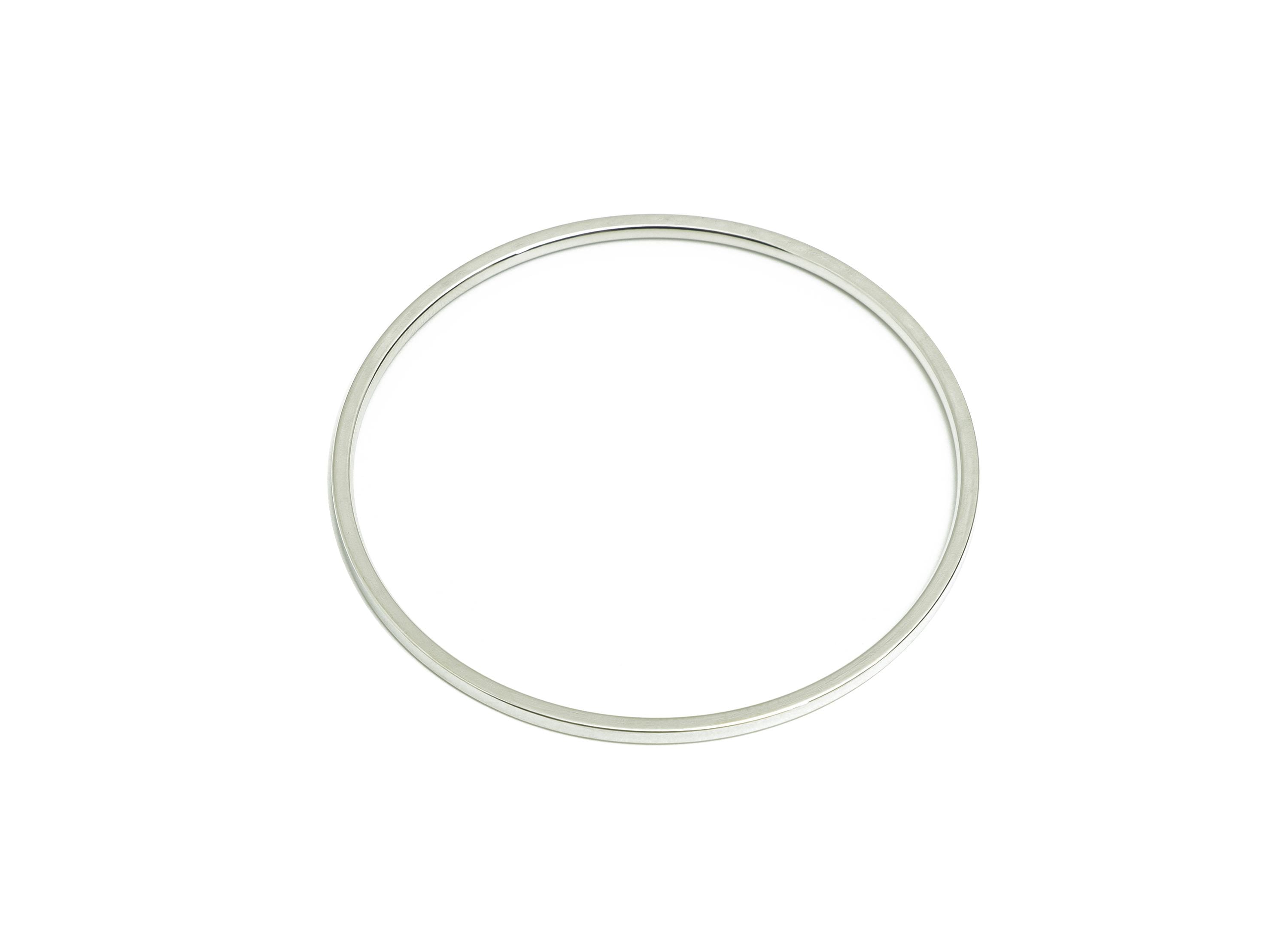 64mm Minimalist Bracelet -  Brass Bangle Jewelry Making Supply For Bracelet - Handmade Bangle Frame - 18K Real White Gold Plating - RGP10814 - DOMEDBAZAAR