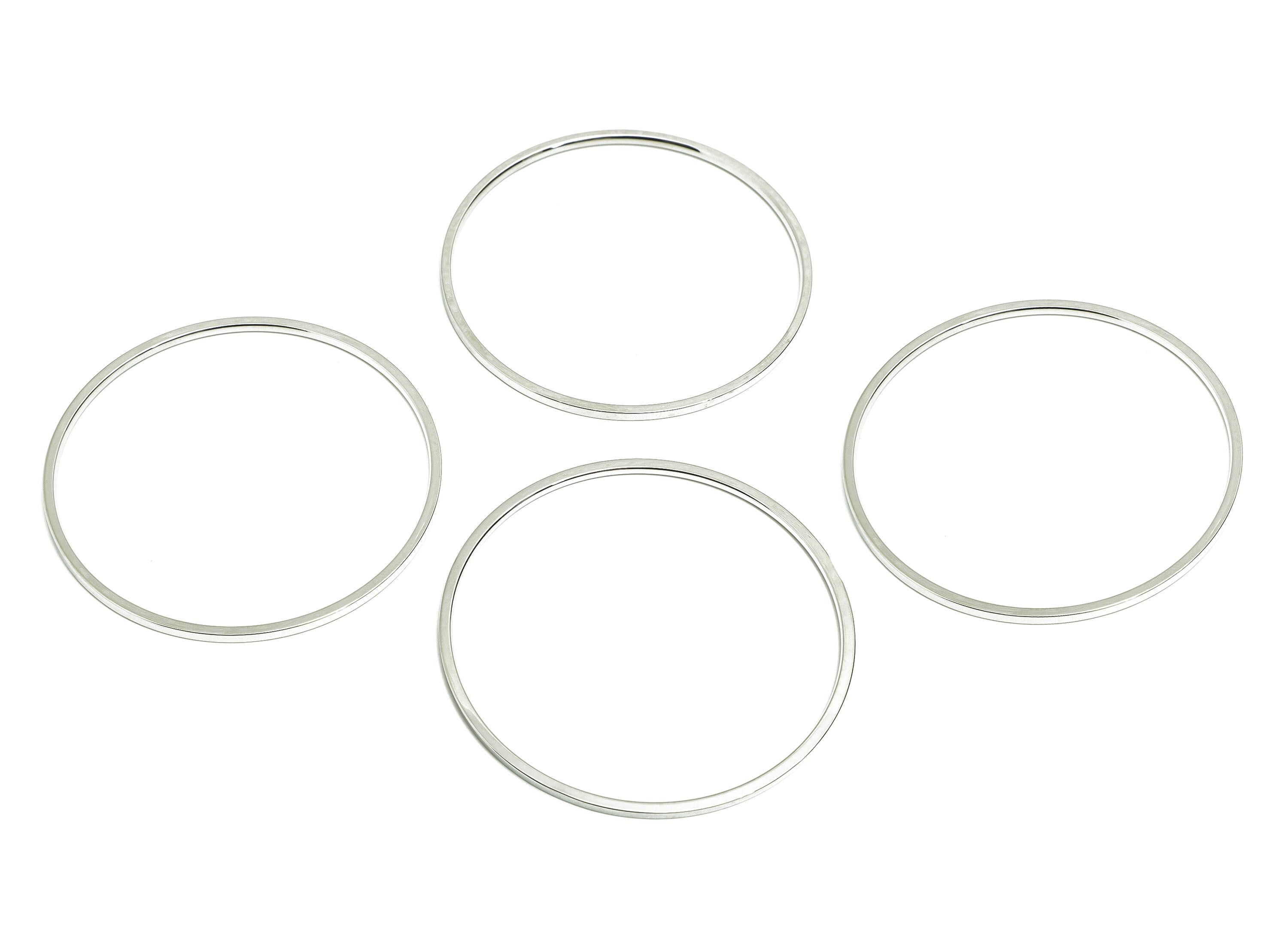 64mm Minimalist Bracelet -  Brass Bangle Jewelry Making Supply For Bracelet - Handmade Bangle Frame - 18K Real White Gold Plating - RGP10814 - DOMEDBAZAAR