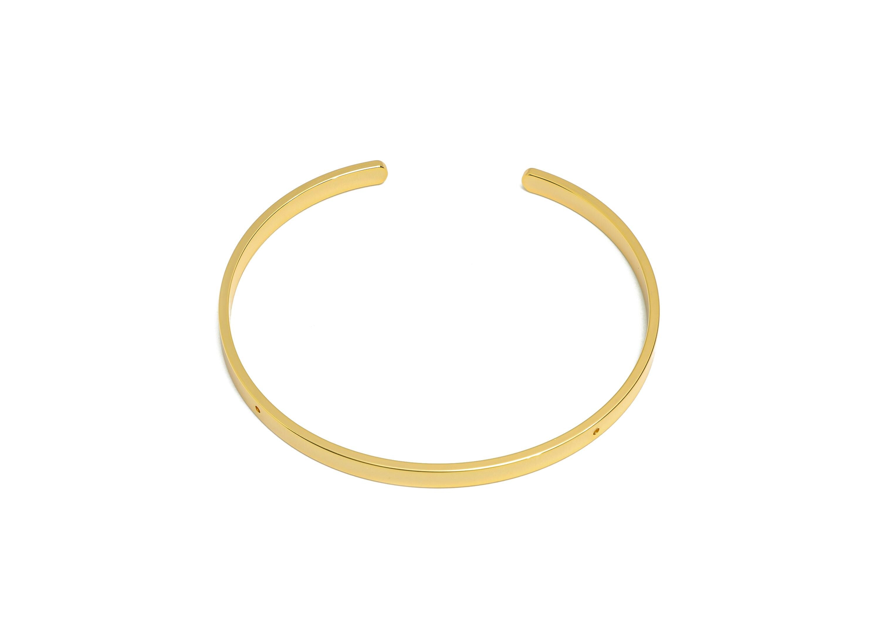 64mm Minimalist Hoop Bracelet - Raw Brass Open Hoop Bracelet - DIY Jewelry Making Supply With Hole - Adjustable Frame Bracelet - RGP10786 - DOMEDBAZAAR