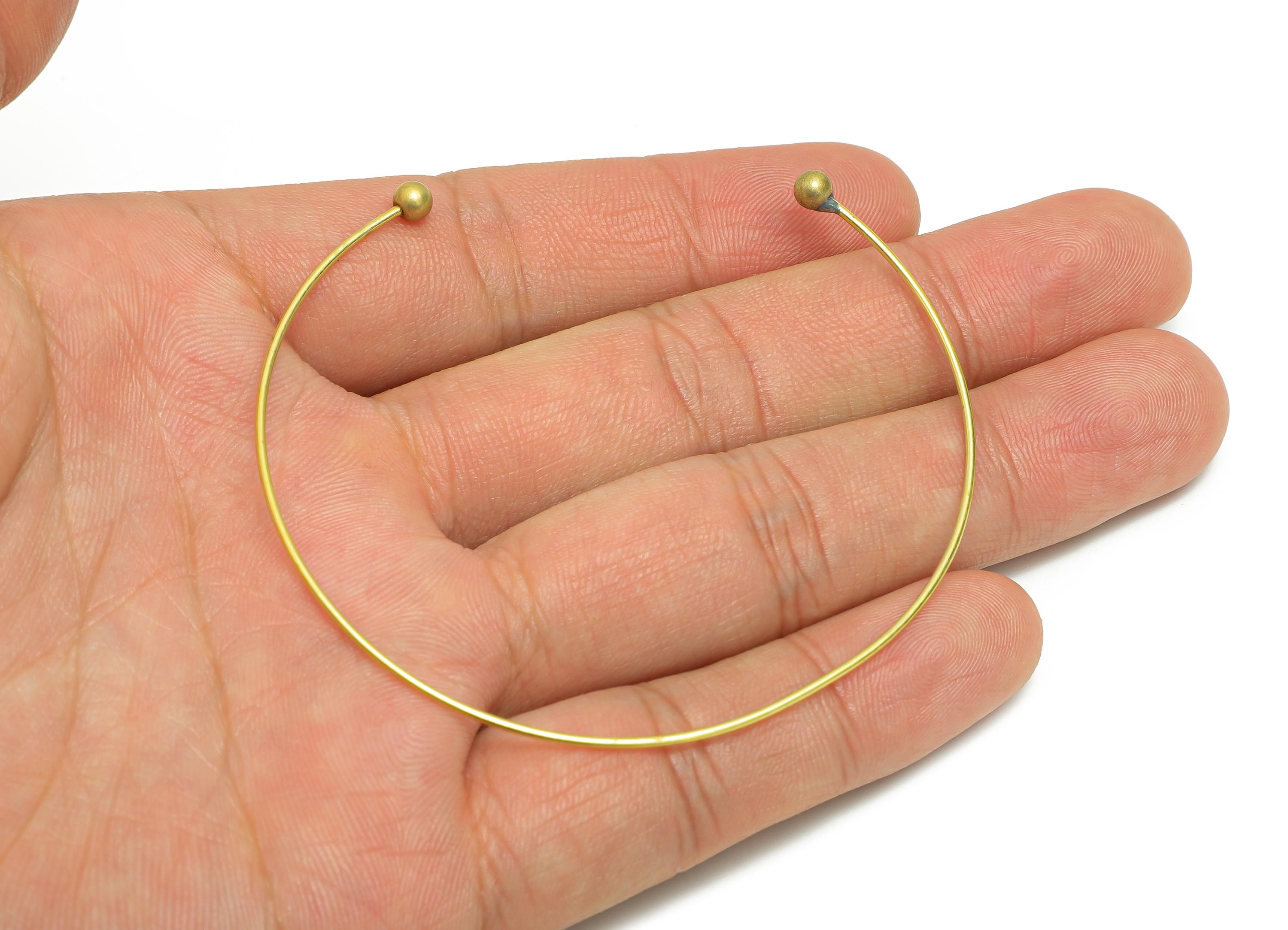 Raw Brass Open Cuff Bracelet - Openable Screw Bead Bracelet - Adjustable Bead Jewelry - Unlockable Screw Bead Bangle - 32x62x3.9mm-PP11255 - DOMEDBAZAAR