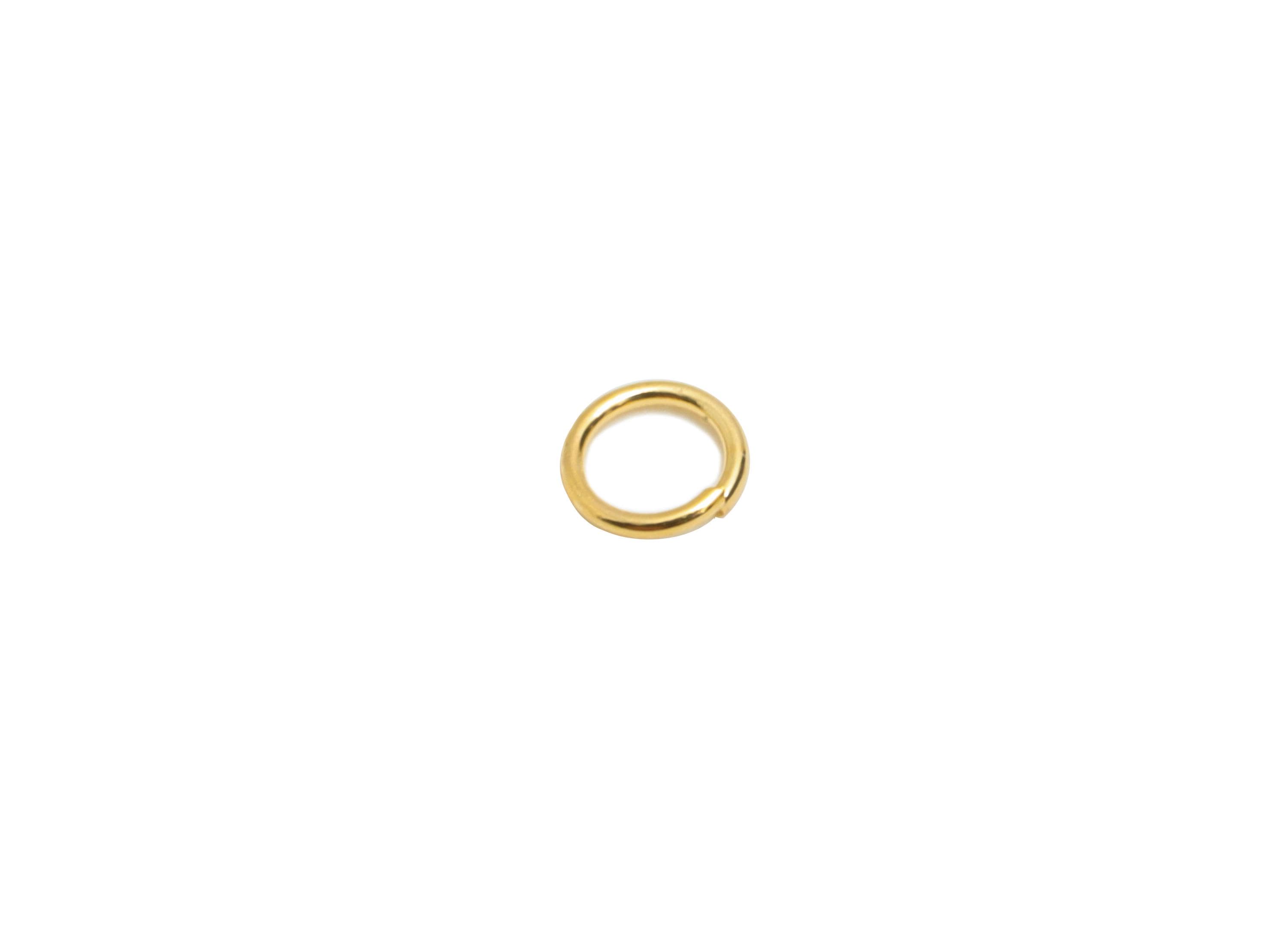 3x0.4mm Brass Open Jump Rings - Gold Jewelry Connector Rings - Brass 18K Real Gold Plating - Crafting and Beading Rings - 4x4x3mm - RGP10425 - DOMEDBAZAAR