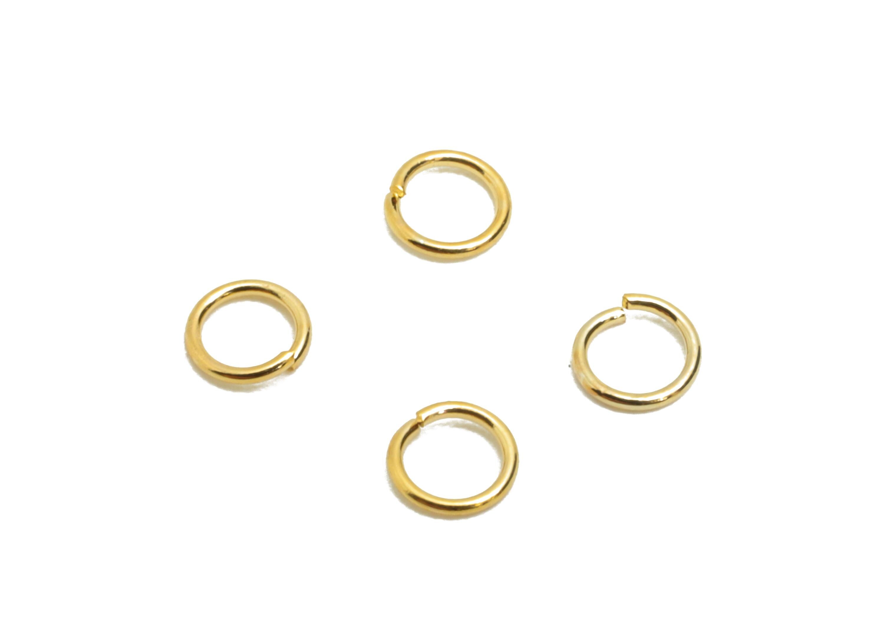 3x0.4mm Brass Open Jump Rings - Gold Jewelry Connector Rings - Brass 18K Real Gold Plating - Crafting and Beading Rings - 4x4x3mm - RGP10425 - DOMEDBAZAAR