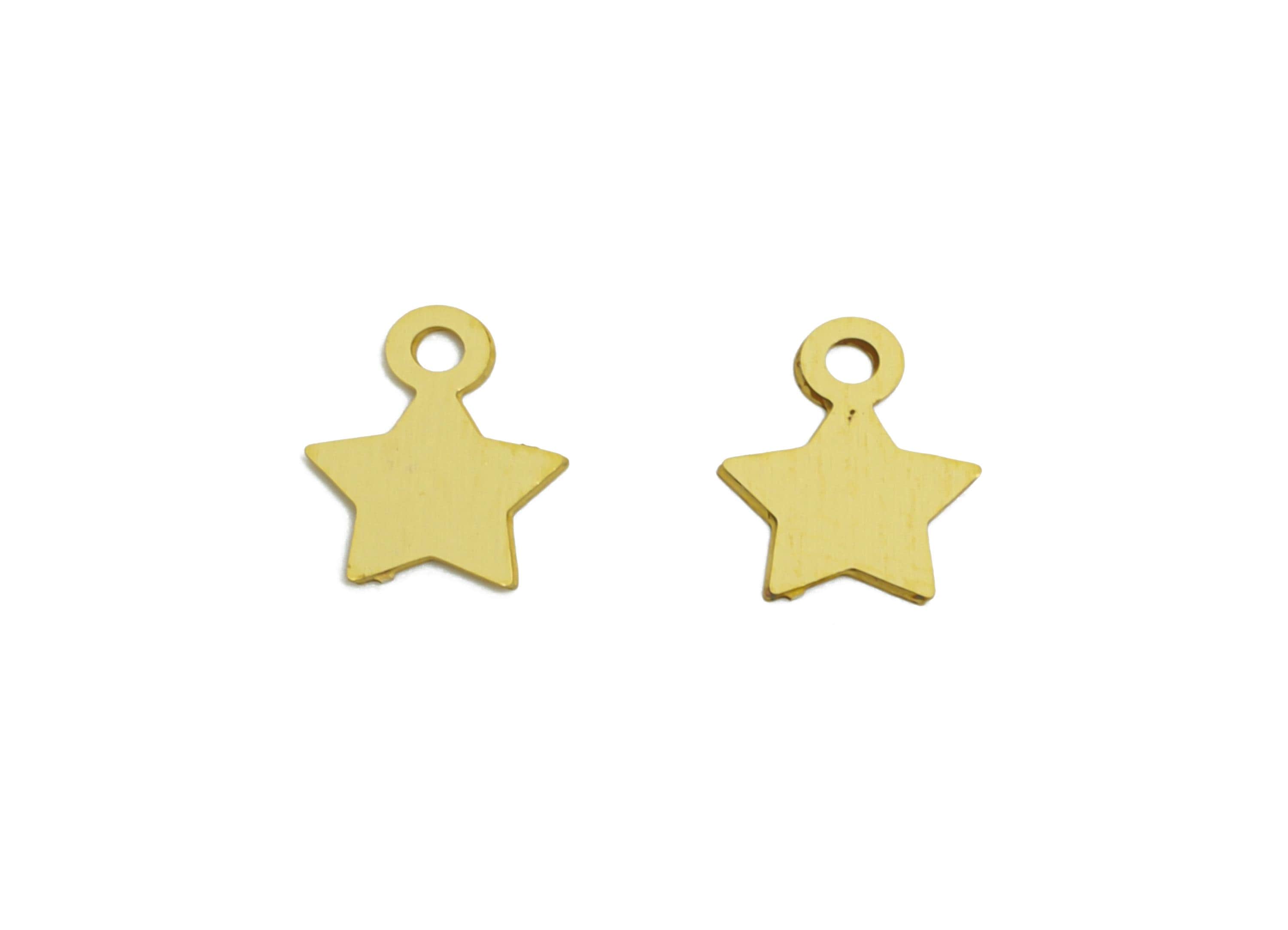 0.3mm Brass Star Tag - Extender Chain Ends - Chain Extension Ends - Raw Brass Geometric Star Tag - DIY Jewelry DIY - 6.9x5.5x0.3mm - JJC3143 - DOMEDBAZAAR