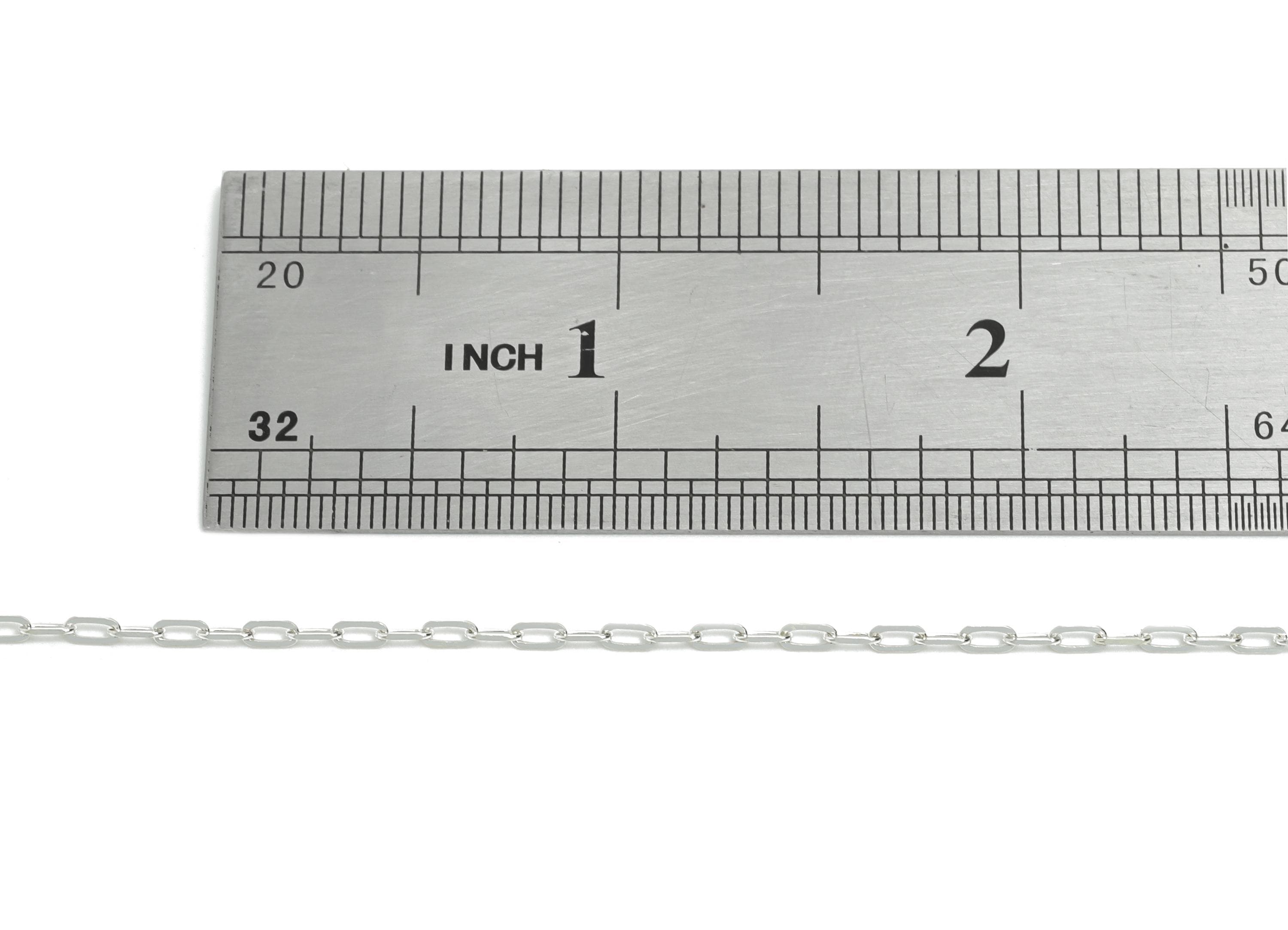 925 Sterling Silver Cable Chain - High-Quality Flat Cable Chain For Crafting - Classic Silver Link Chain For Bracelets  - 3x1x0.4mm-RGP10780 - DOMEDBAZAAR