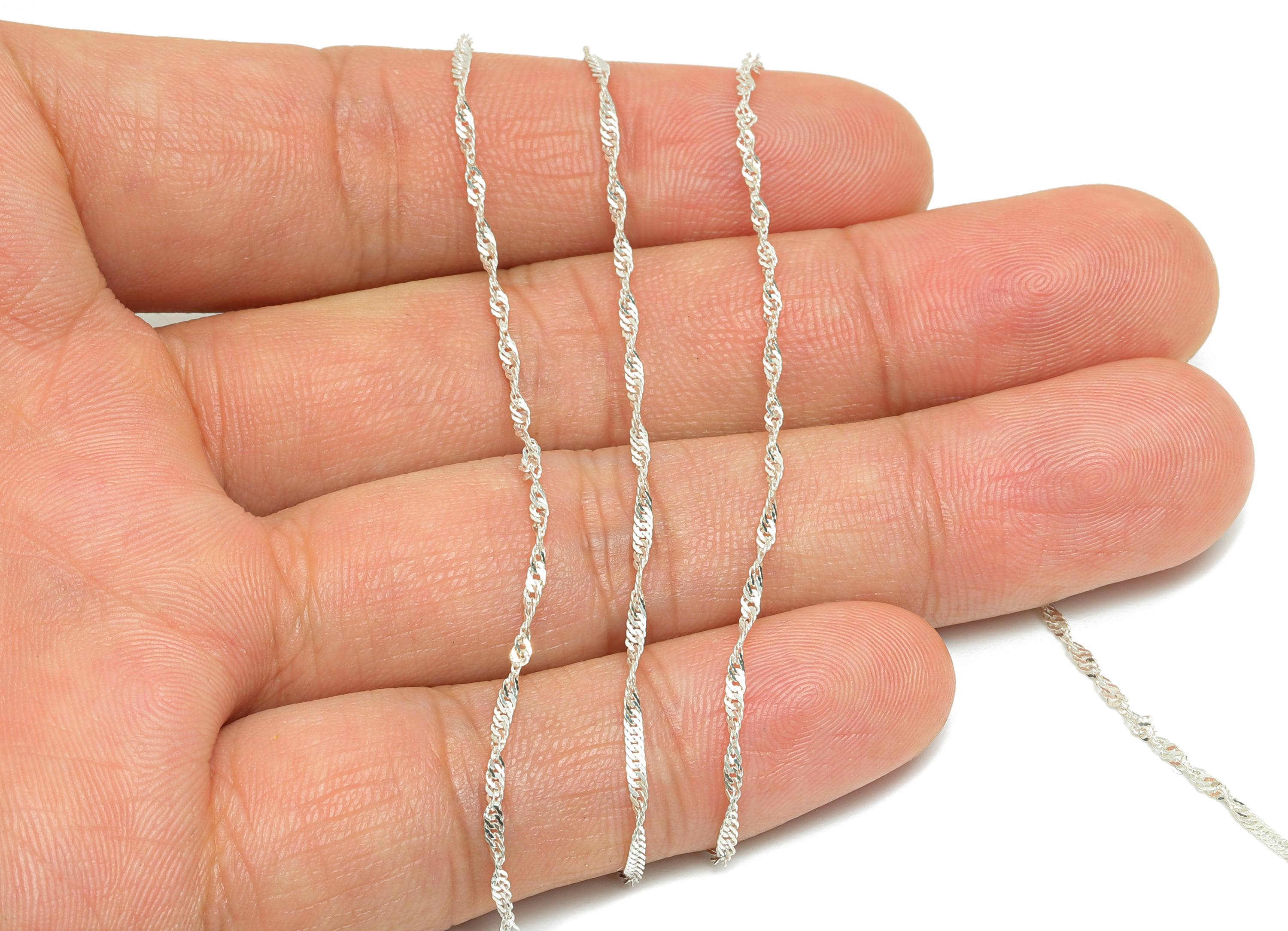925 Sterling Silver Flat Snake Chain - Silver Snake Chain - Finished Flat Snake Chain - Twisted Chain - Jewelry Making Supplies - RGP10776 - DOMEDBAZAAR