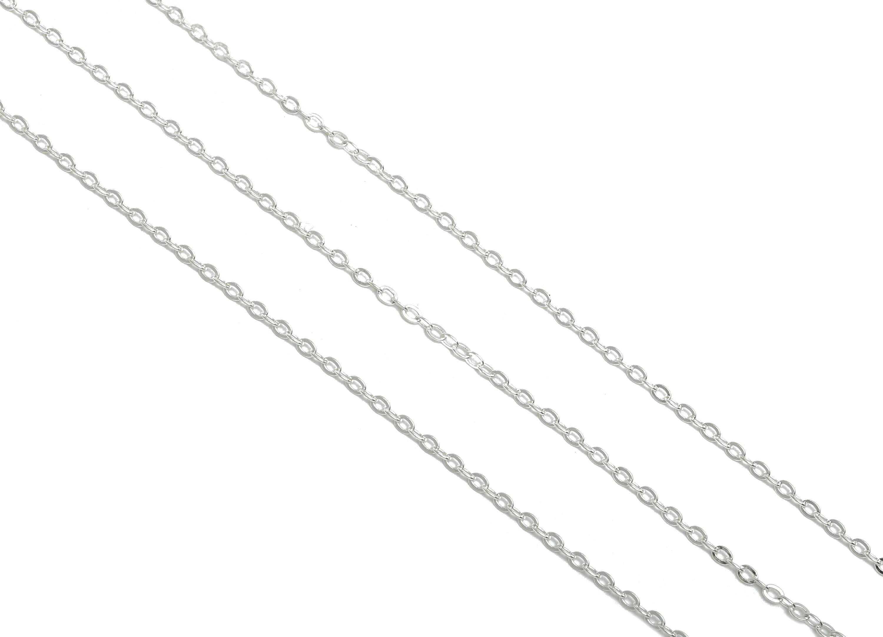 925 Sterling Silver Flat Cable Chain - Silver Cable Chain - Classic Flat Cable Chain - Jewelry Making Supplies - 2x1.55x0.3mm - RGP10778 - DOMEDBAZAAR