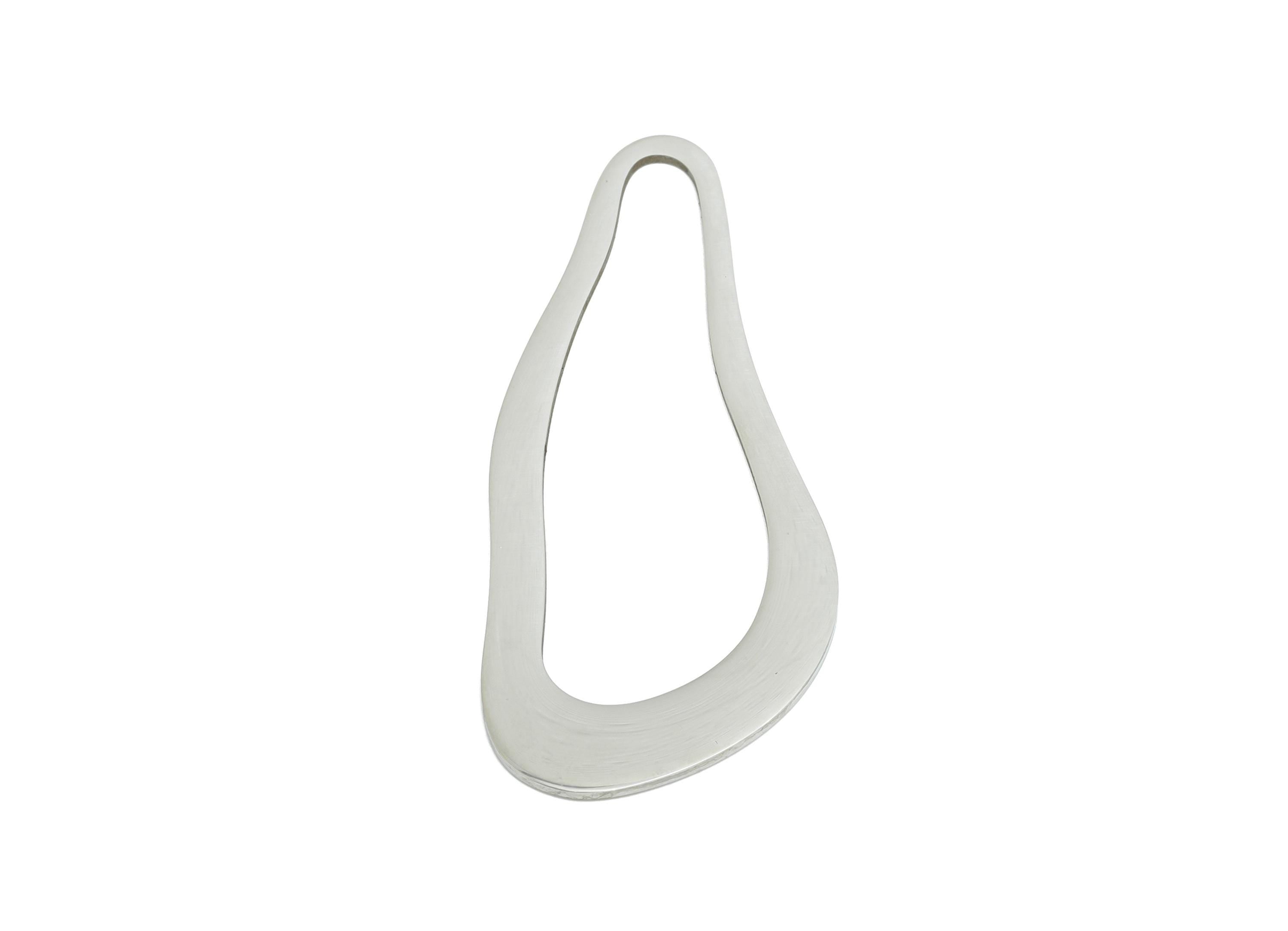 Open Abstract Frame Pendant - Minimalist Wavy Teardrop Pendant - Modern Geometric Openwork Pendant For DIY Jewelry - 51x21x0.98mm - SS2315 - DOMEDBAZAAR