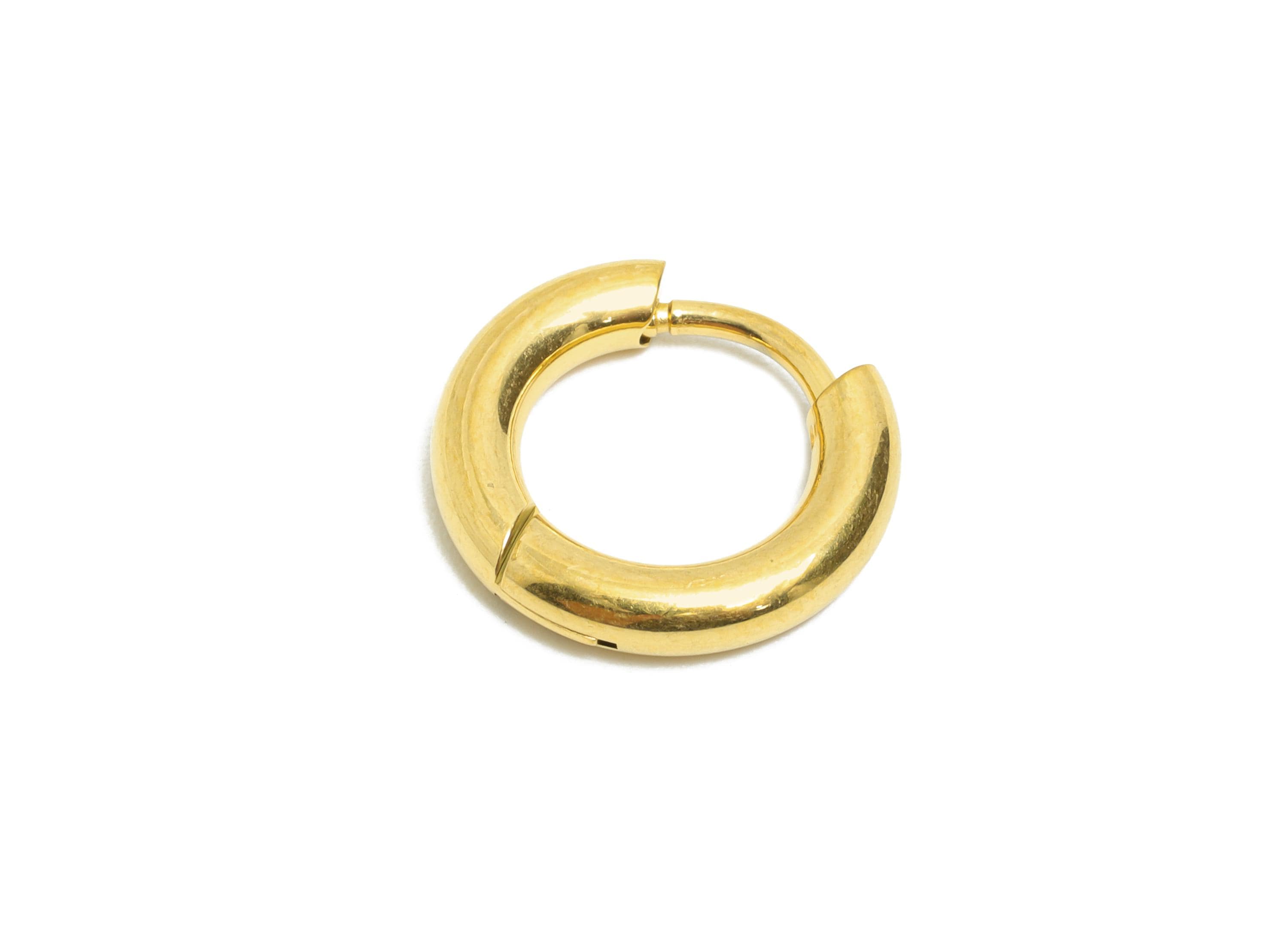 13x2.5mm Steel Hoop Earring - Elegant Gold Hoop Earring - Minimalist Circle Huggie Earring - 304 Stainless Steel - 13.2x13x2.5mm - SS1718-8G - DOMEDBAZAAR